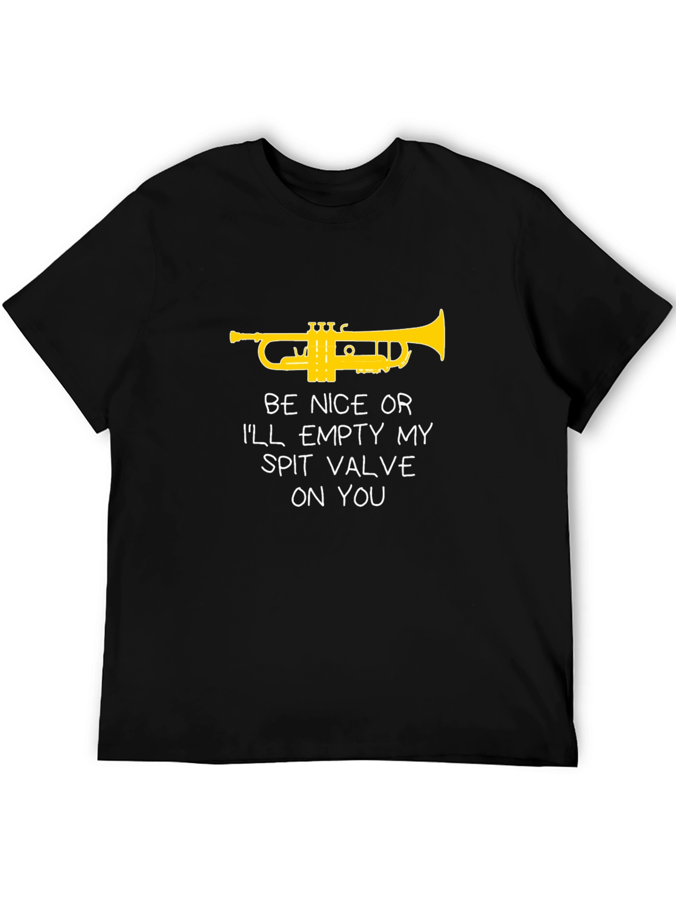 Black Funny Trumpet T-Shirt - Spit Valve Warning view 5