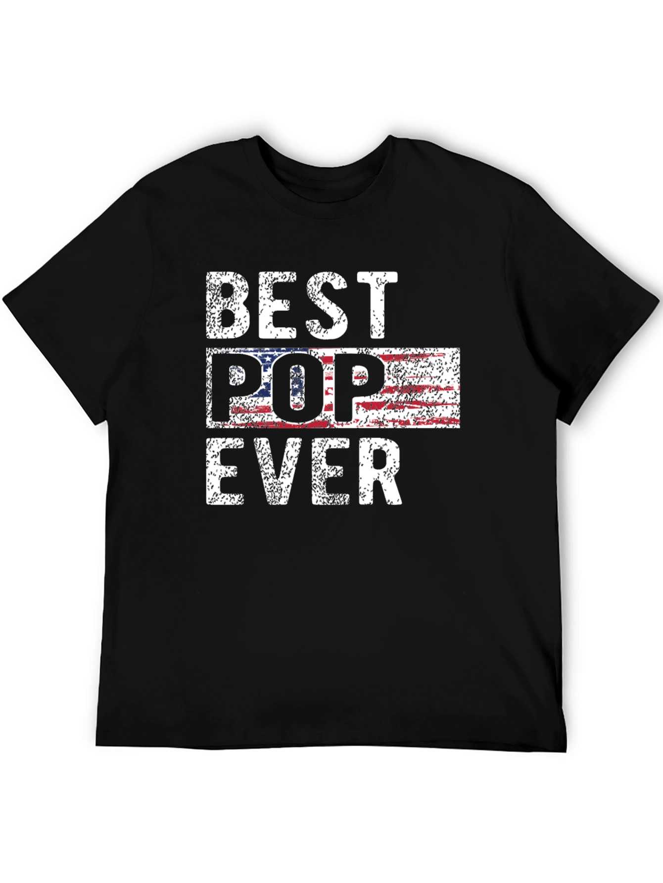 Black Best Pop Ever American Flag Graphic T-Shirt view 5