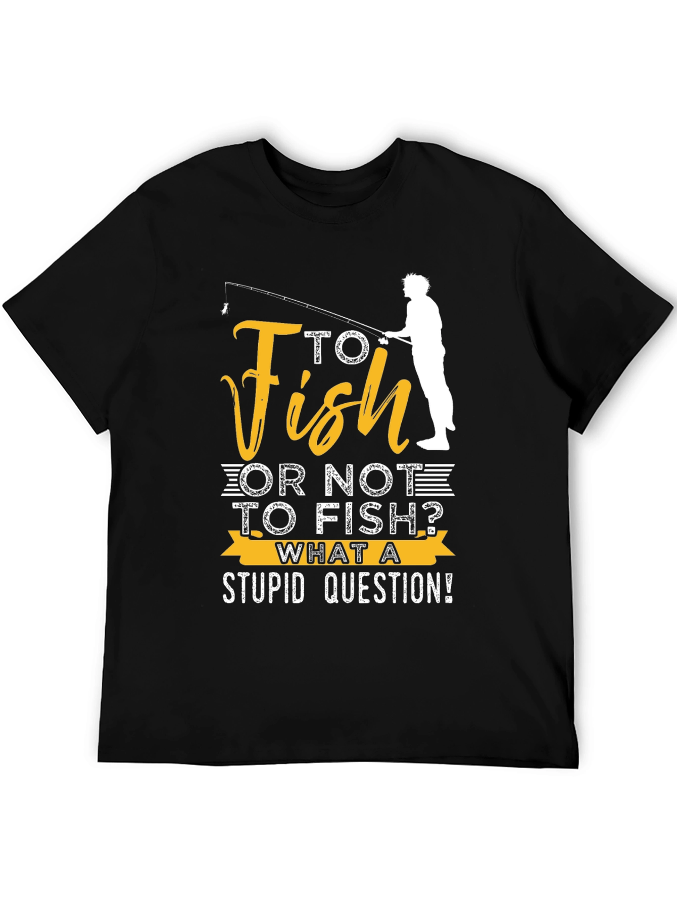Black Funny Fishing T-Shirt: "To Fish or Not to Fish?" view 5