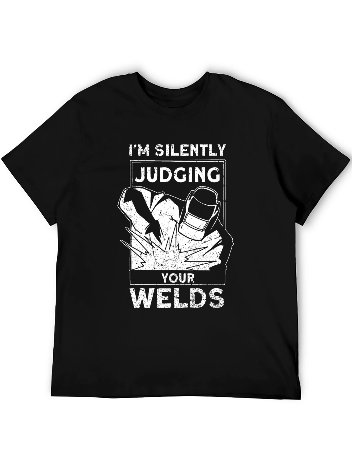 Black Welder Humor T-Shirt - Judging Your Welds view 5