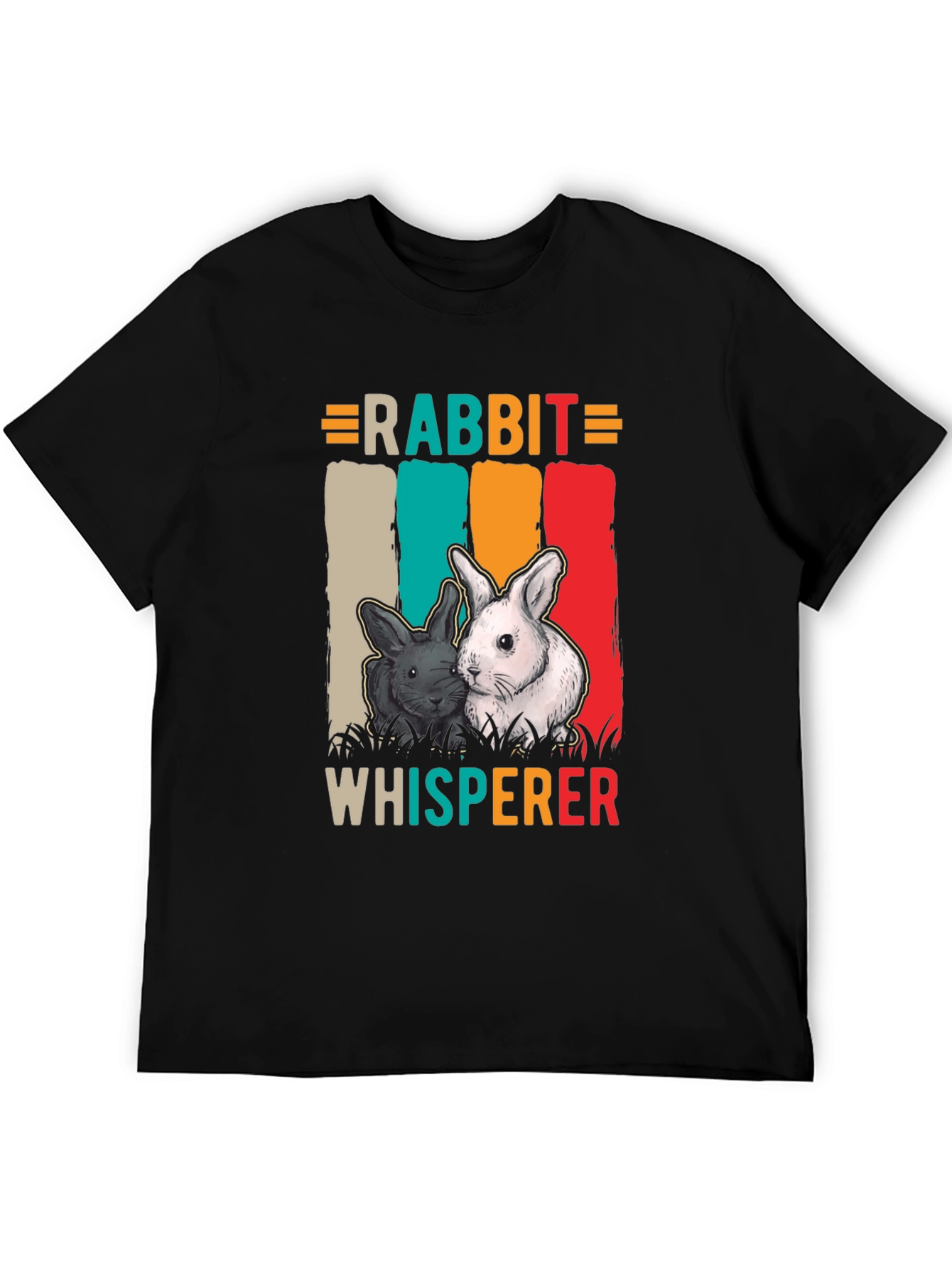 Black Rabbit Whisperer Graphic Tee - Unisex Cotton T-Shirt view 5