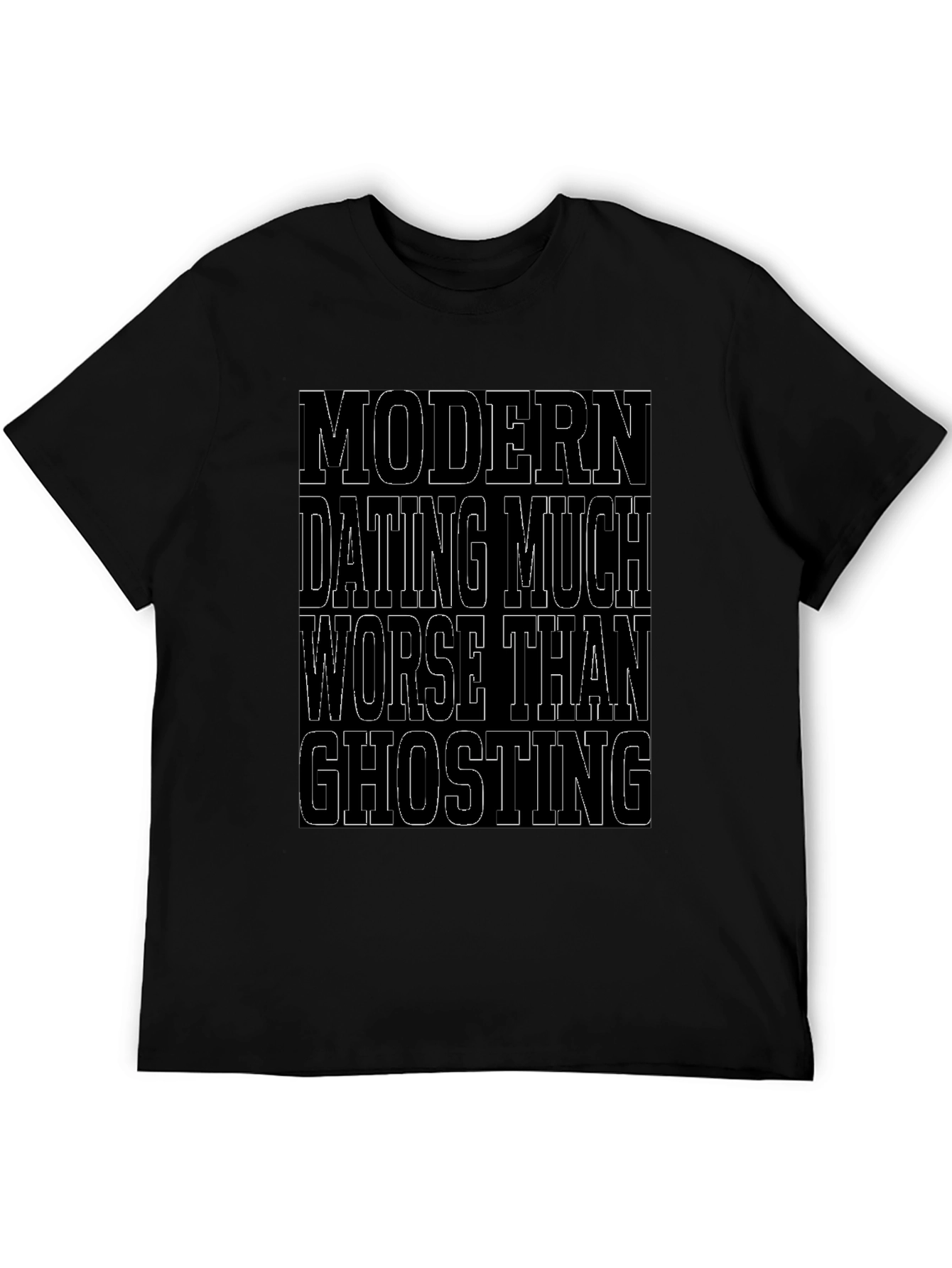 Black Modern Dating Ghosting Graphic Tee view 5