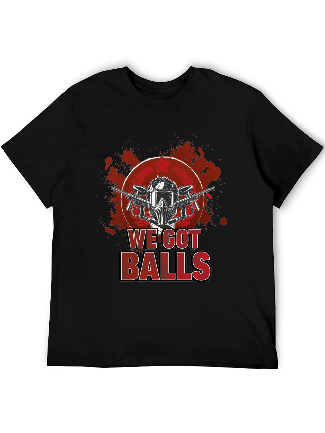 Black Paintball We Got Balls Graphic T-Shirt view 5