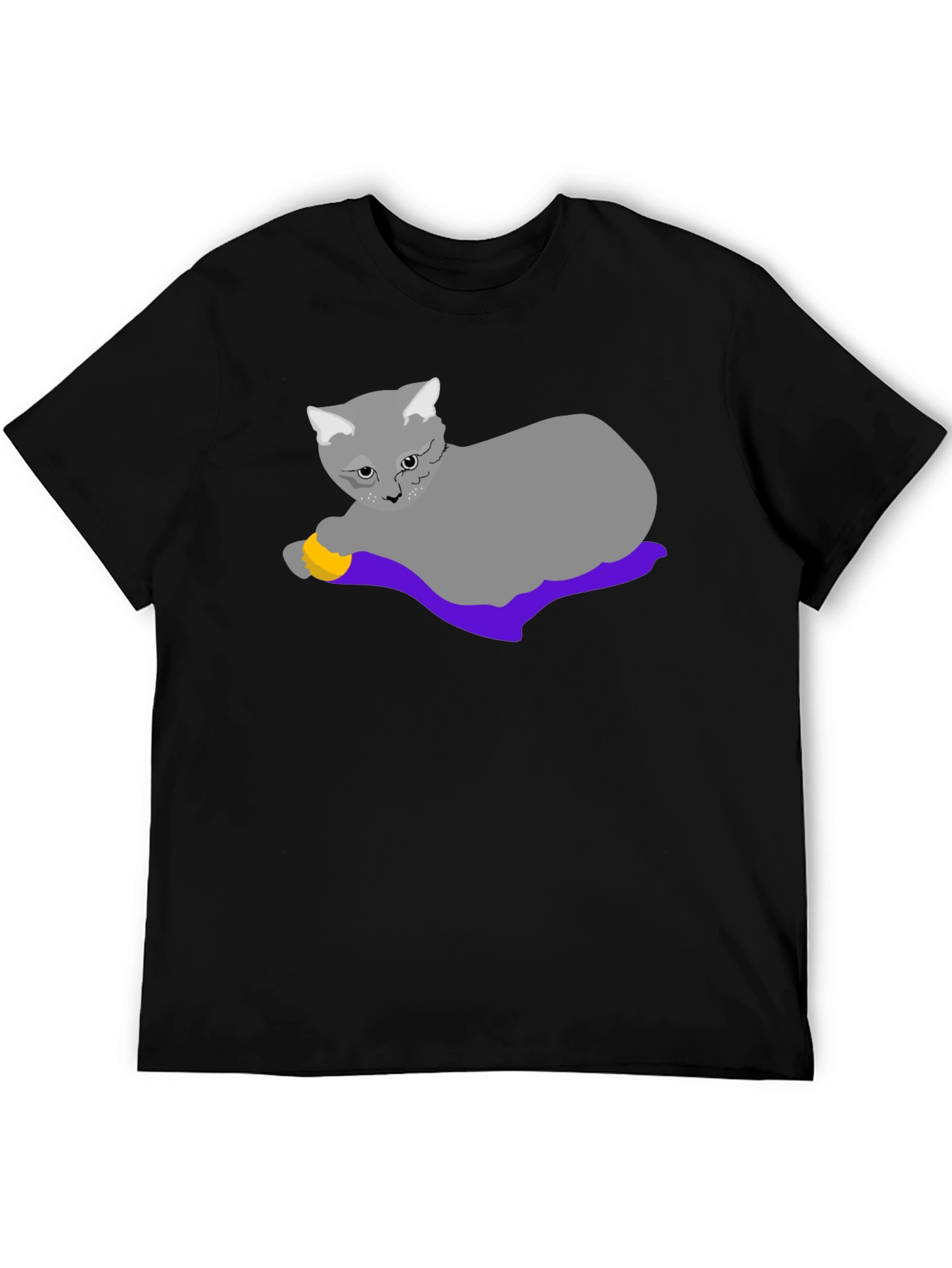 Black Cat Lover T-Shirt: Whimsical Cartoon Cat Design view 5