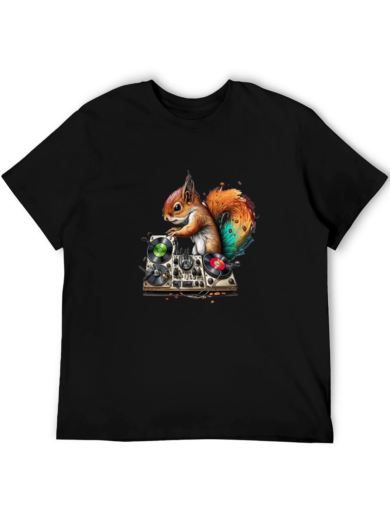 Black DJ Squirrel Graphic Tee - Party Animal view 5