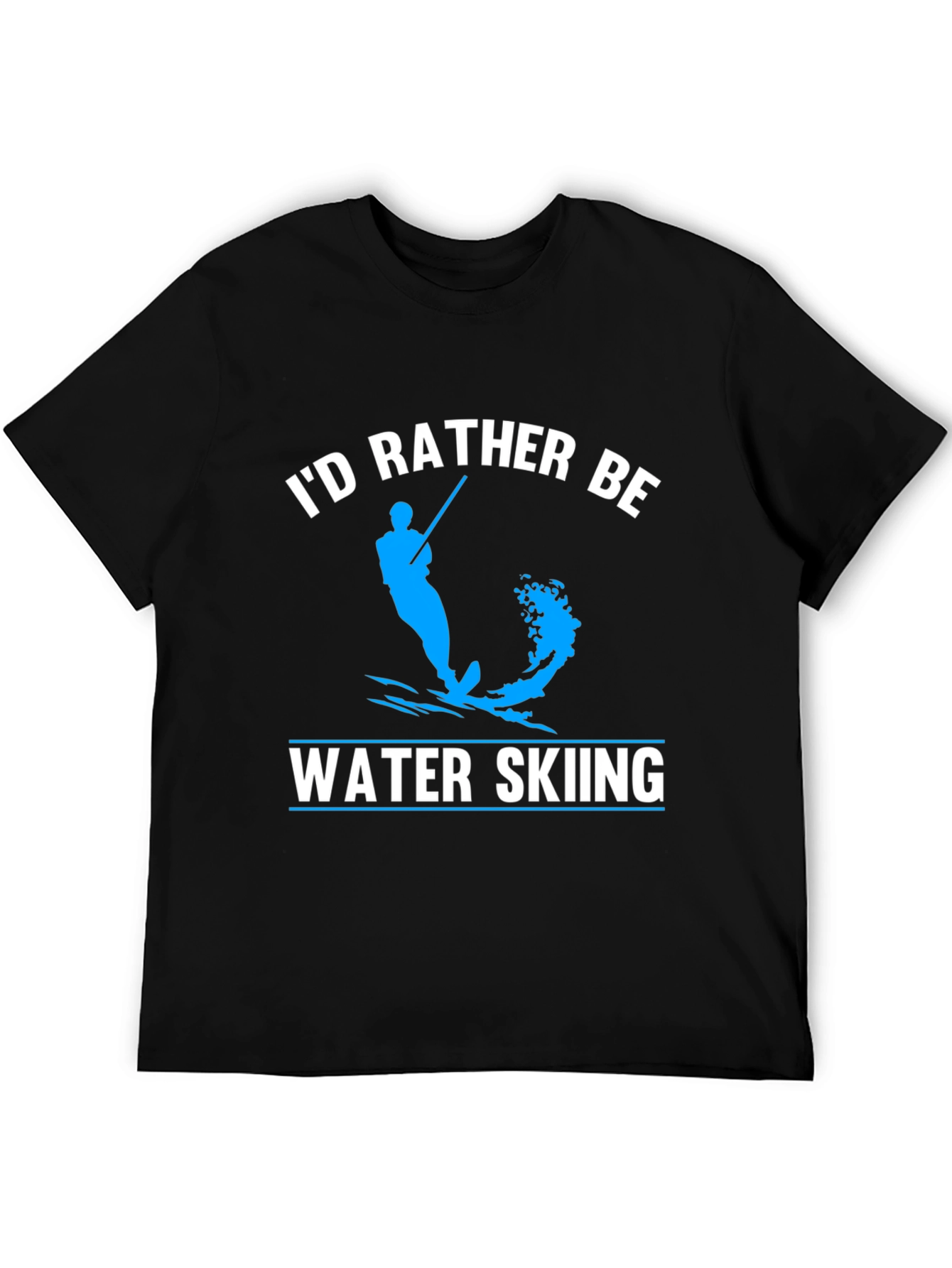 Black I'd Rather Be Water Skiing Graphic T-Shirt view 5