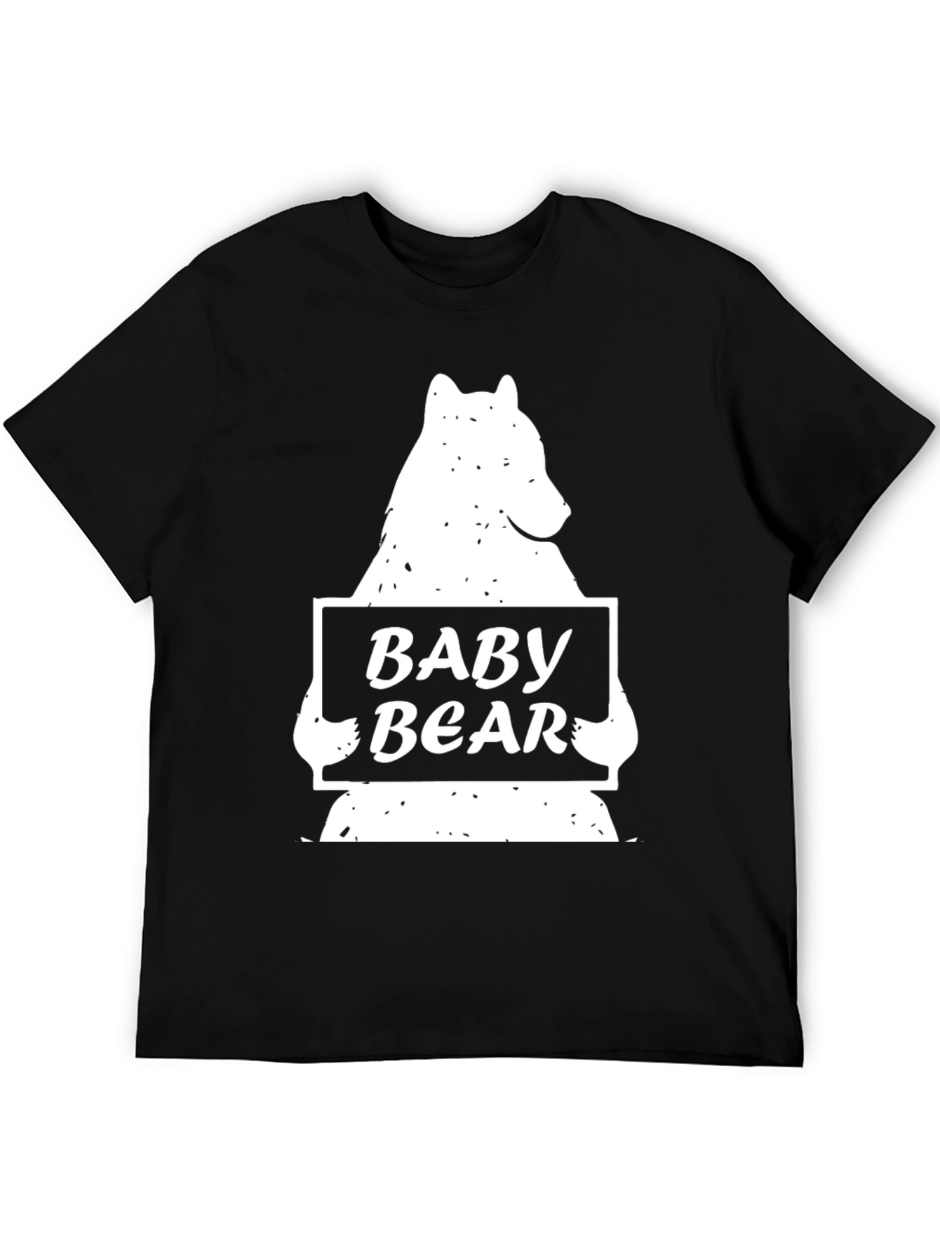 Black Baby Bear Graphic Tee - Black Crew Neck T-Shirt view 5