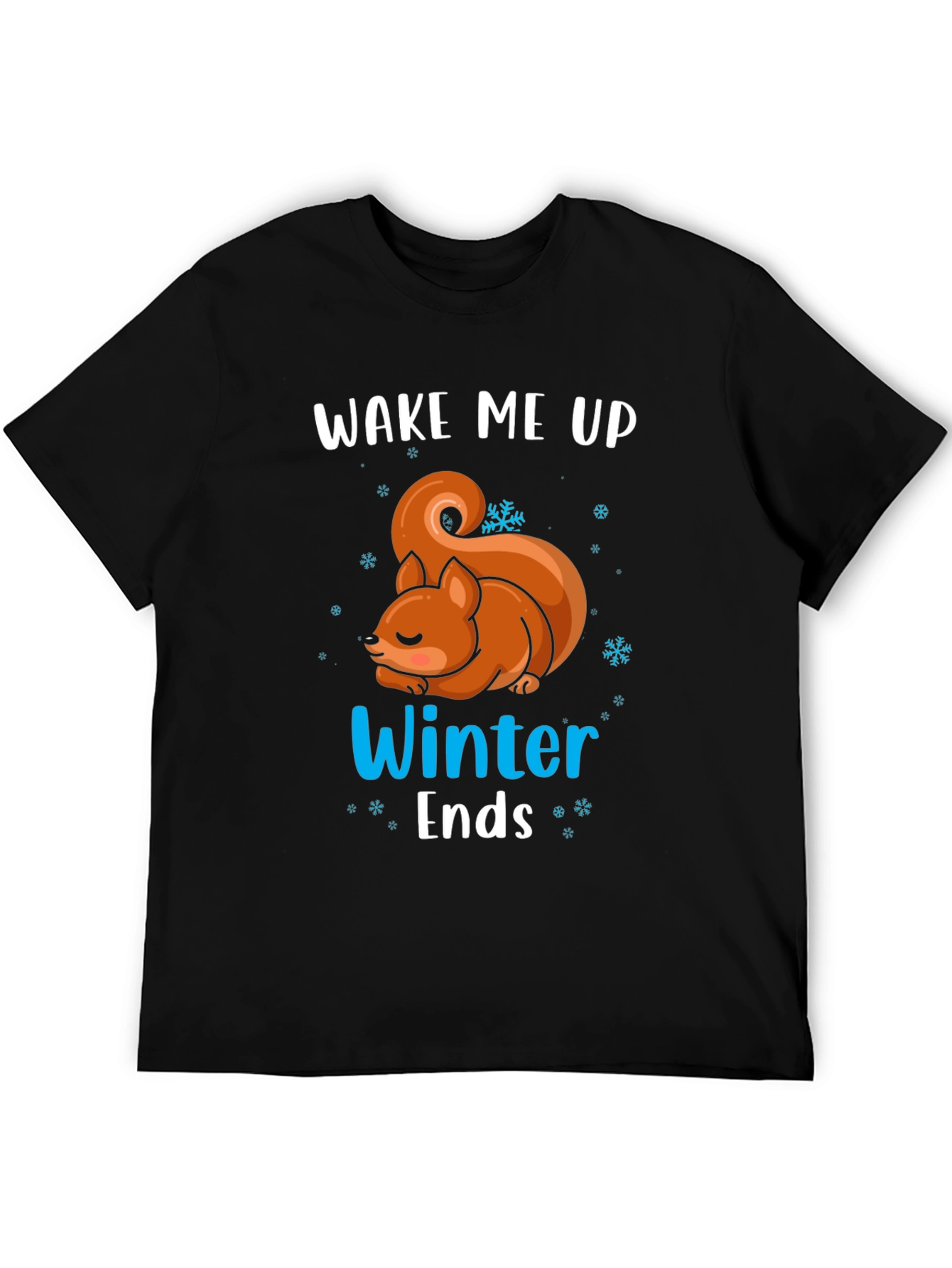 Black Wake Me Up When Winter Ends T-Shirt view 5