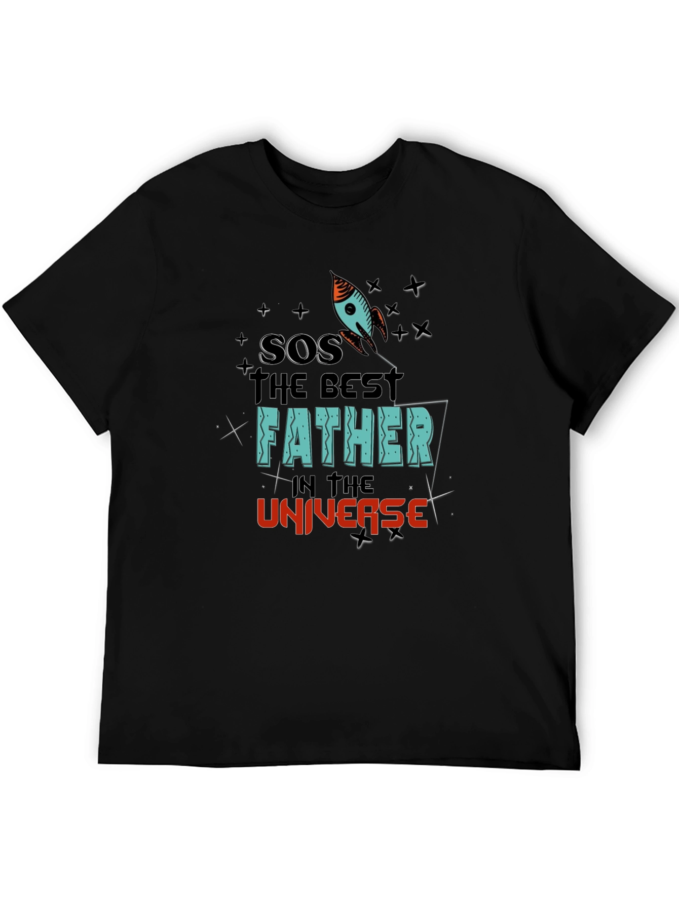 Black Best Father in the Universe Graphic Tee view 5