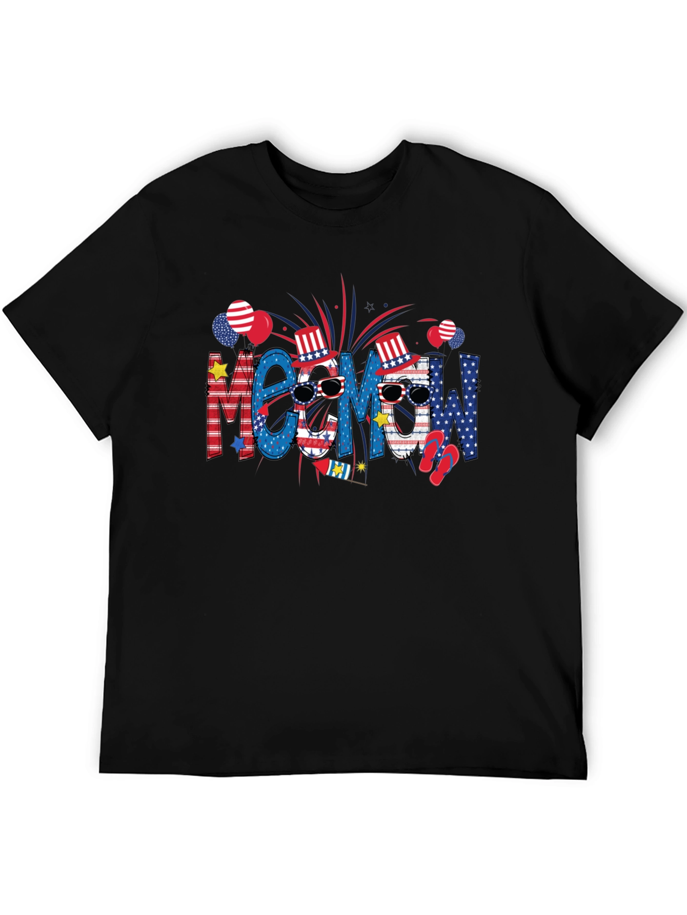 Meow! USA Patriotic T-Shirt - Summer Fourth of July Tee - 5