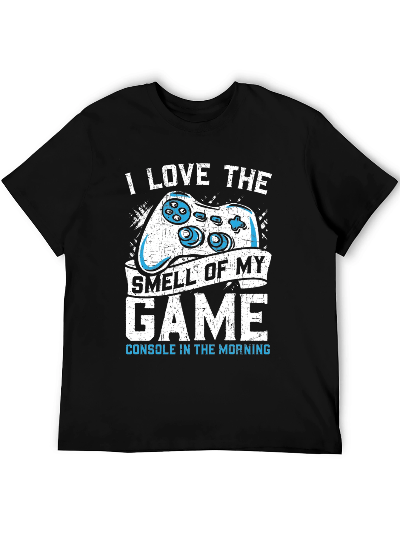 Black I Love the Smell of My Game Console T-Shirt view 5