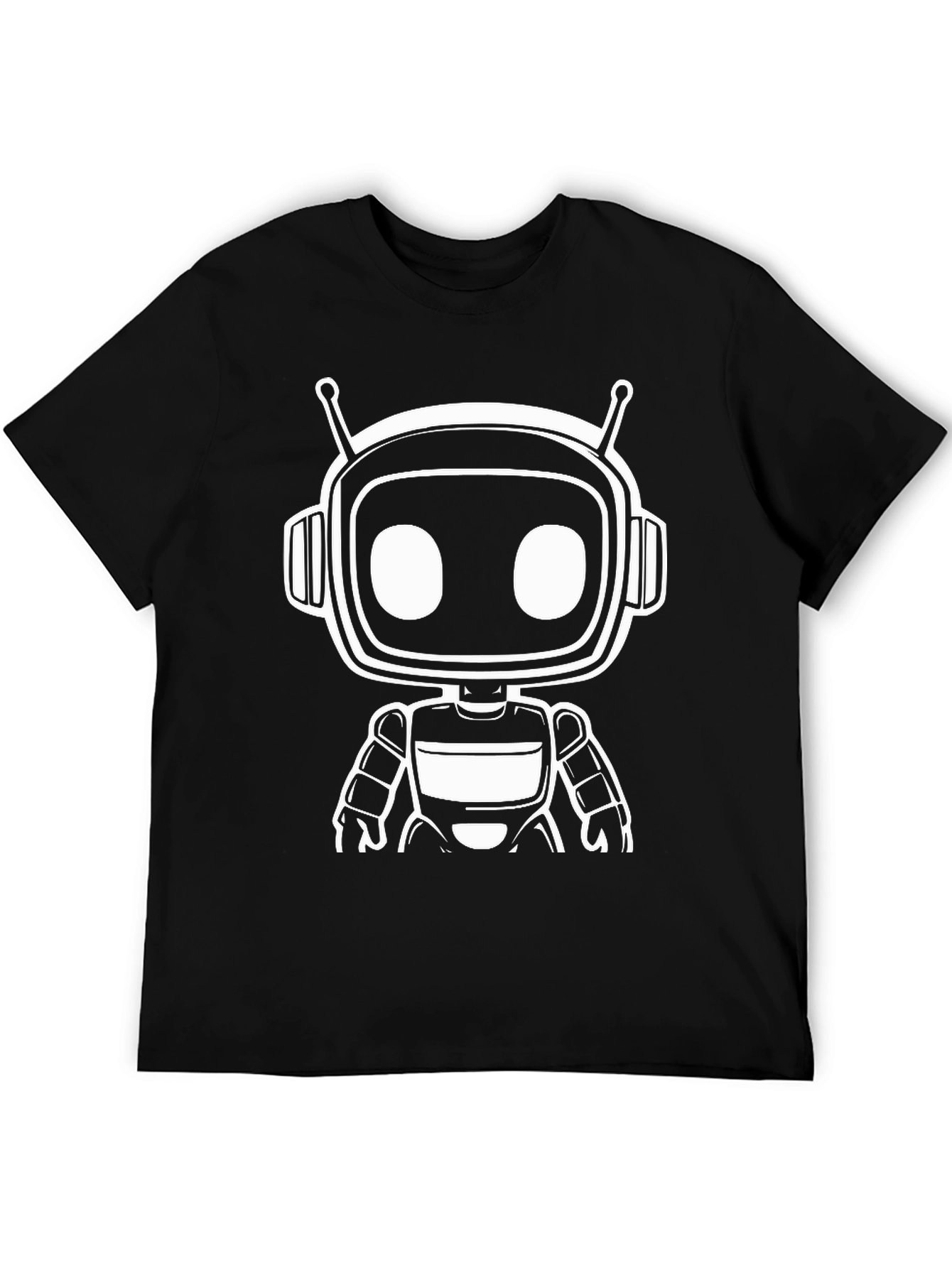 Black Robot Graphic Tee - Cool Sci-Fi Shirt view 5