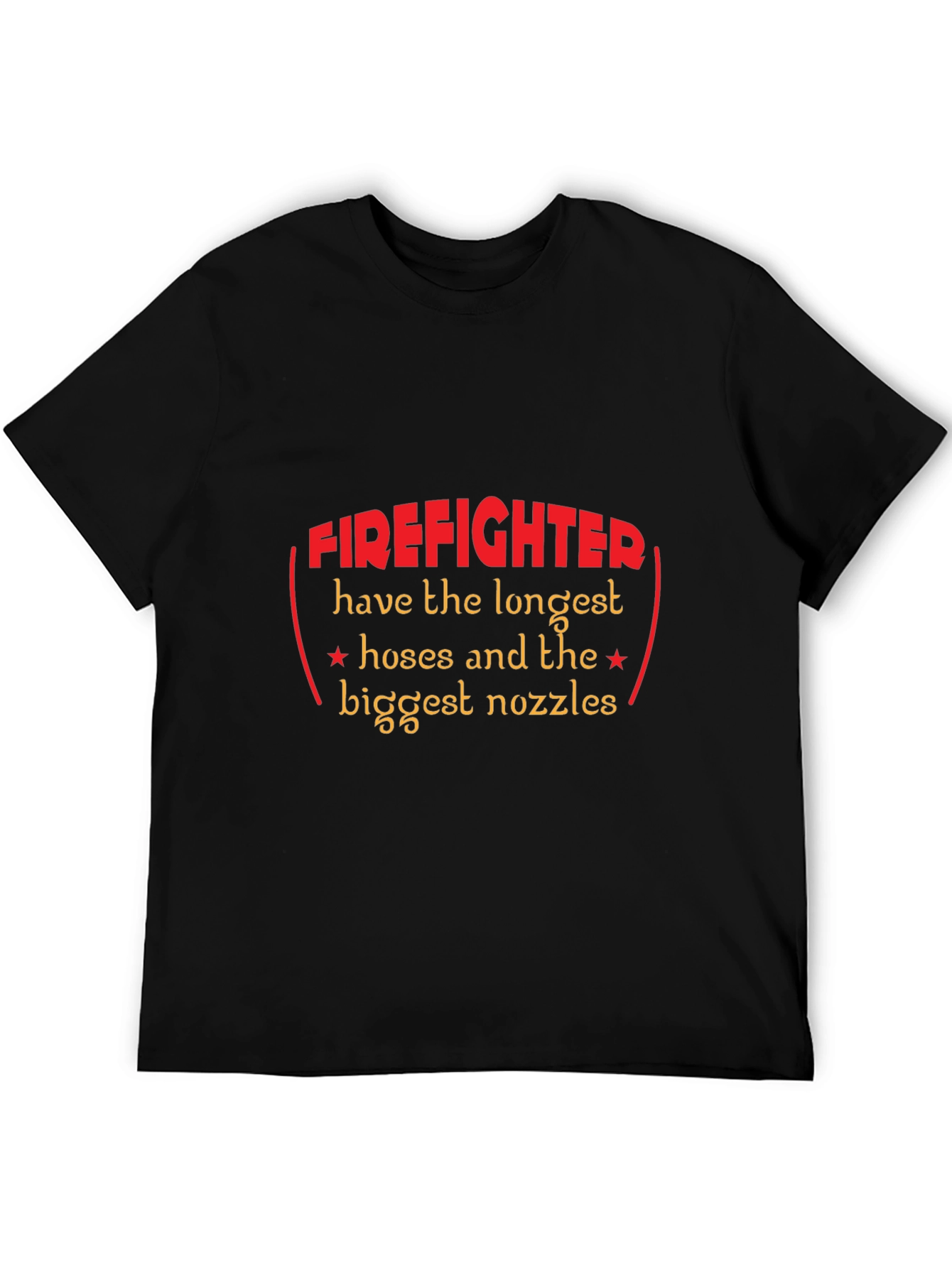 Black Firefighter Longest Hoses T-Shirt view 5