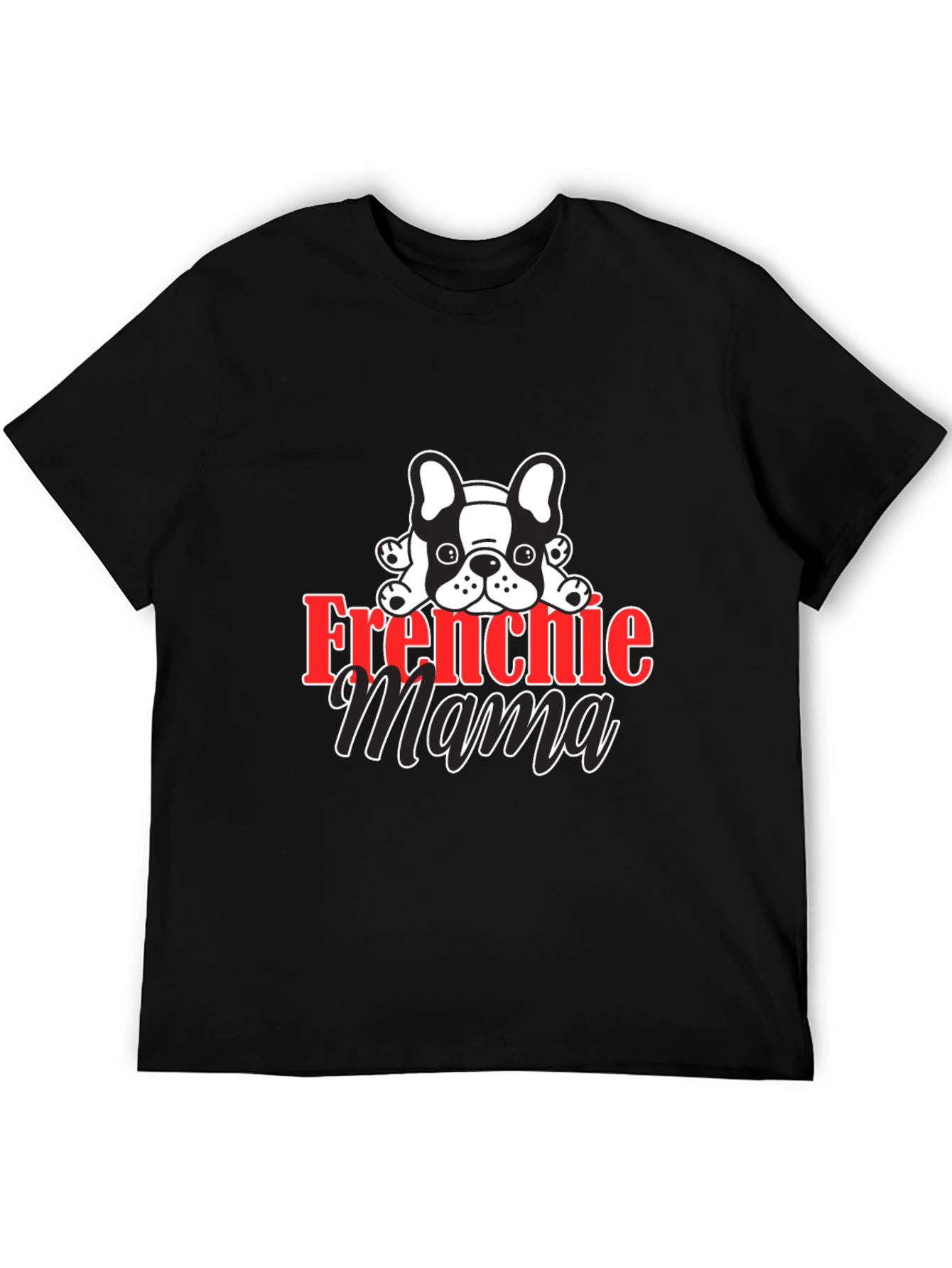 Black Frenchie Mama Black T-Shirt view 5