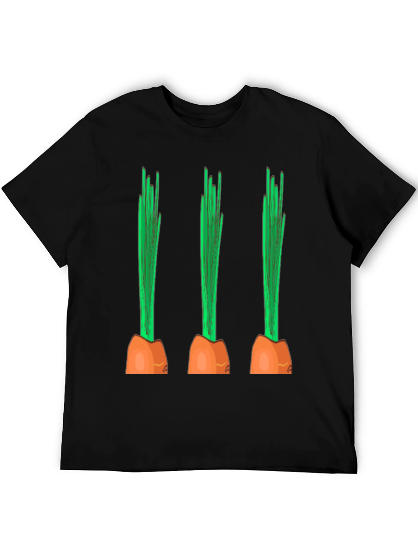 Black Funny Carrot Graphic Tee - Black Cotton Casual Shirt view 5