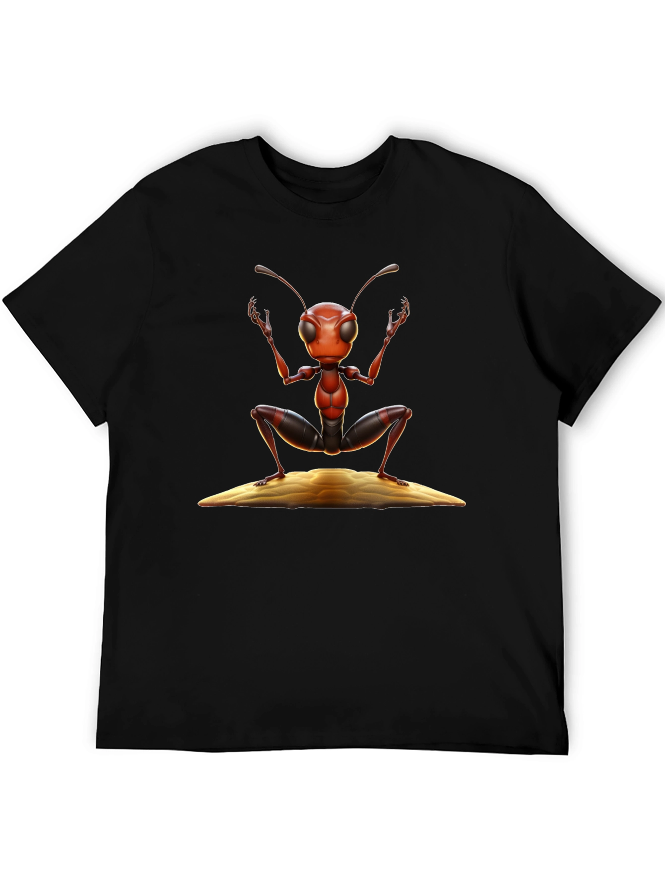 Black Ant Graphic T-Shirt - Black Cotton Tee view 5