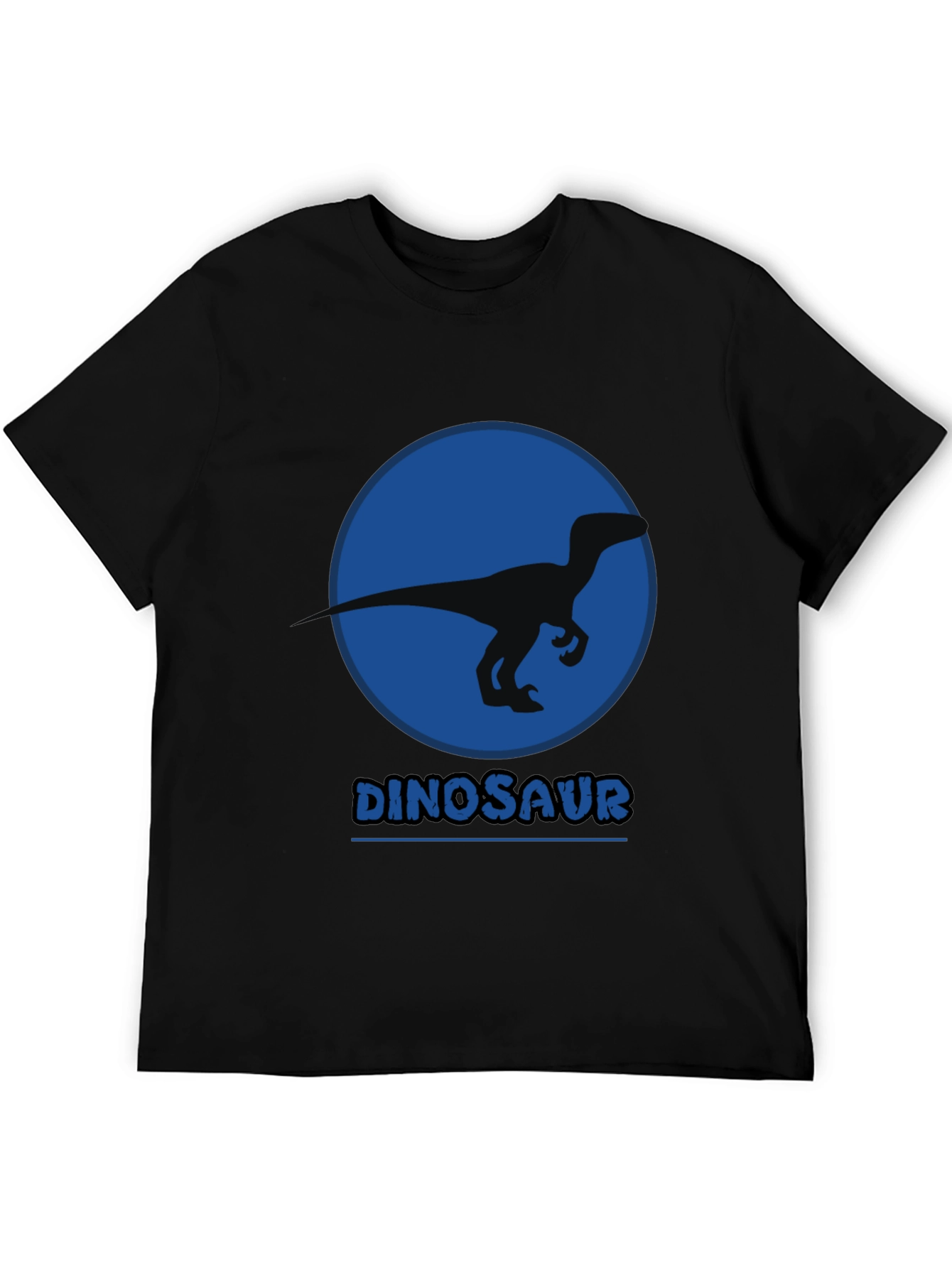 Black Dinosaur Silhouette Graphic Print Black T-Shirt view 5