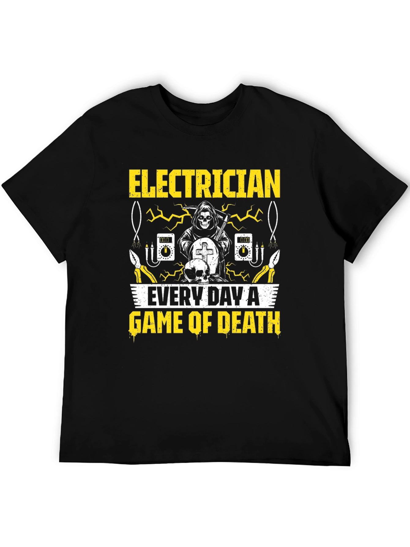 Black Electrician Game of Death Black T-Shirt view 5