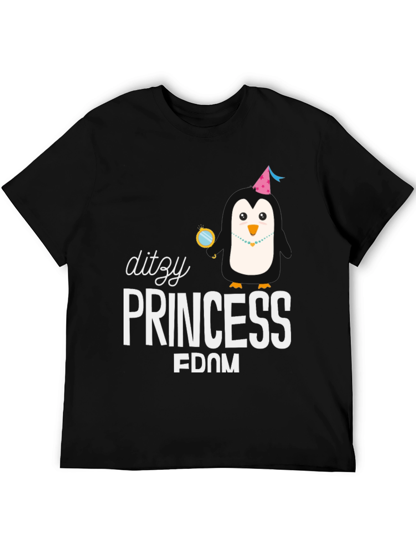 Black Dizzy Princess Penguin Graphic Tee view 5