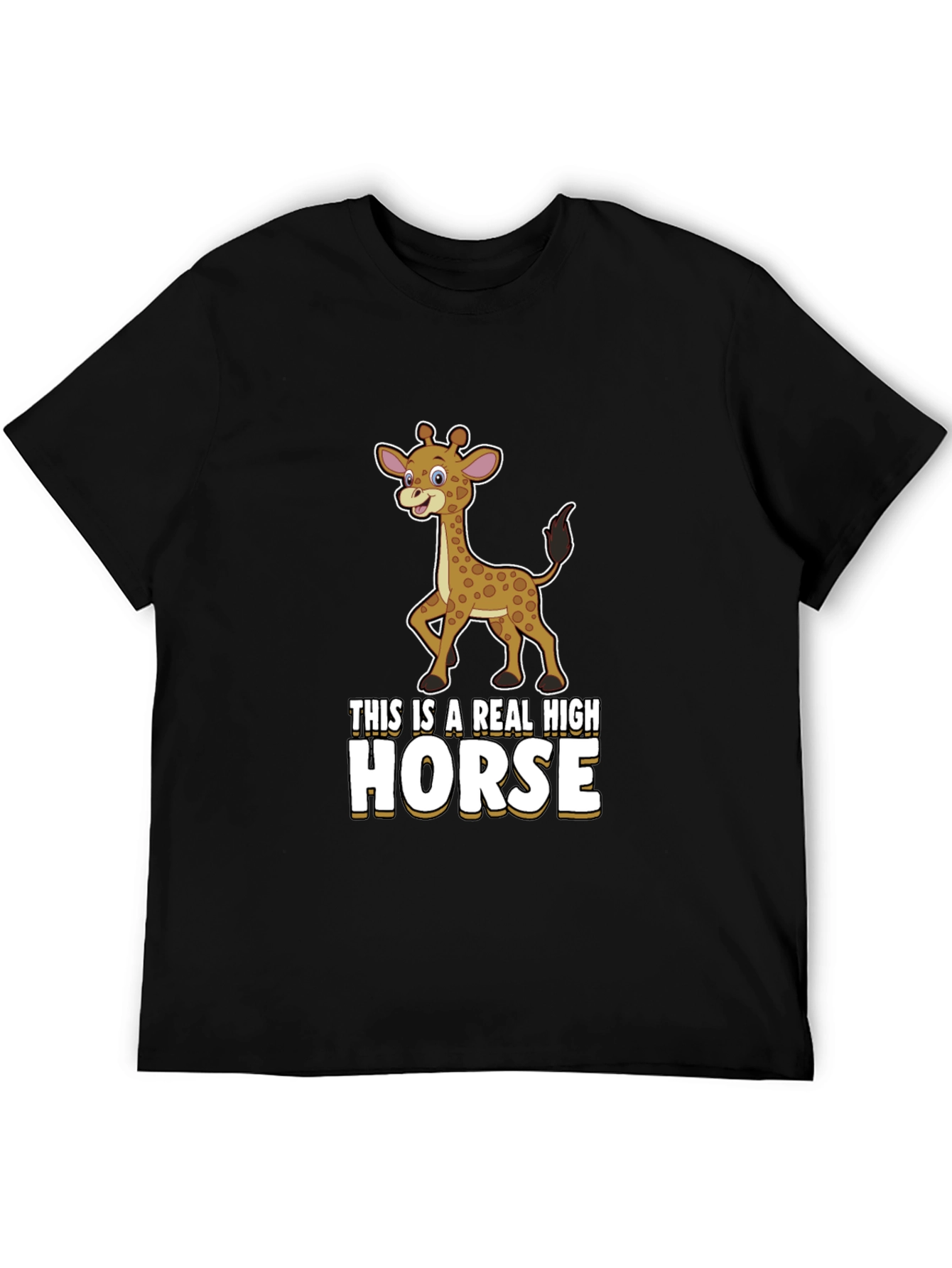 Black Real High Horse Giraffe Graphic T-Shirt view 5