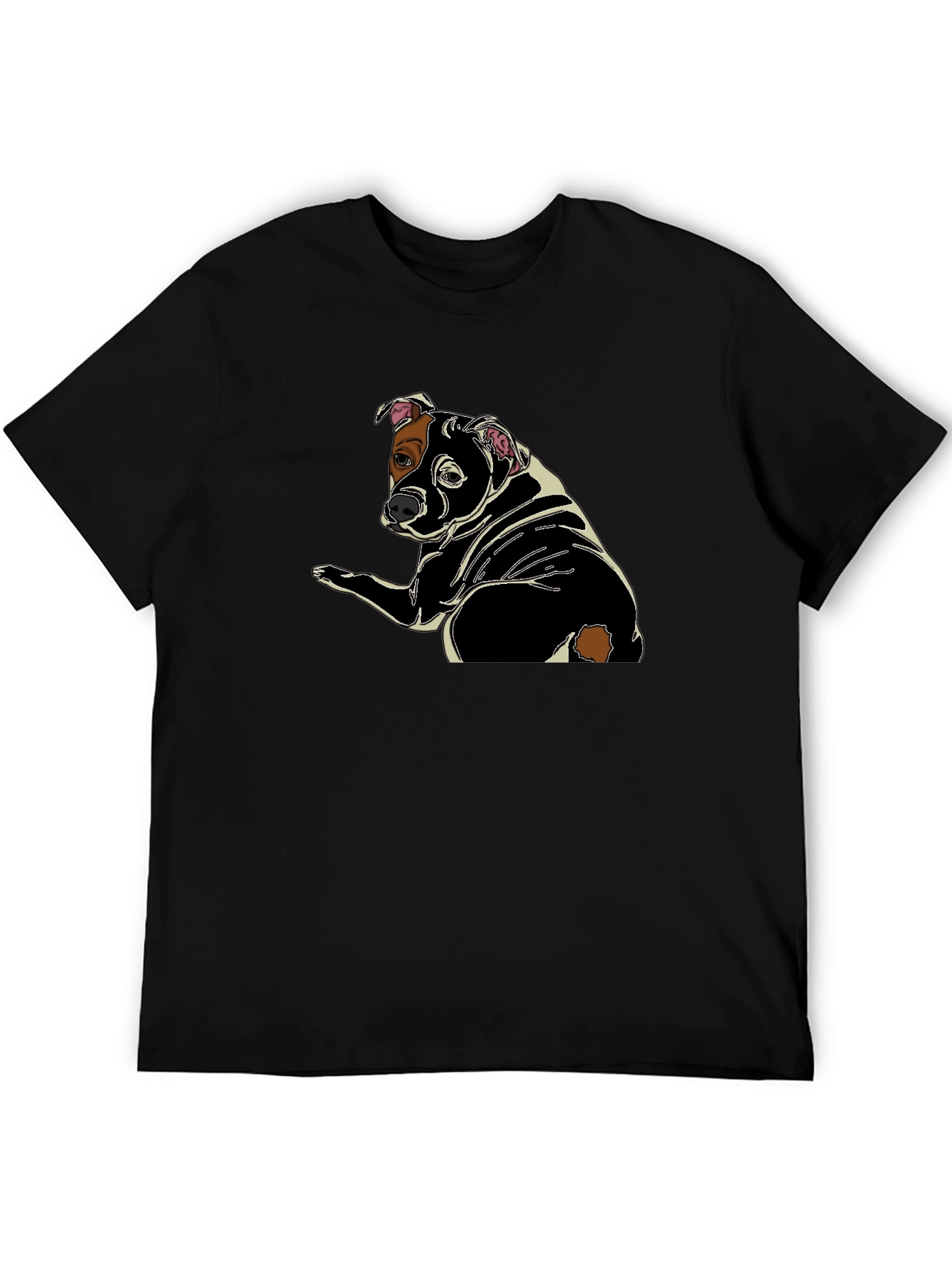 Black Dog Graphic Print Black T-Shirt view 5