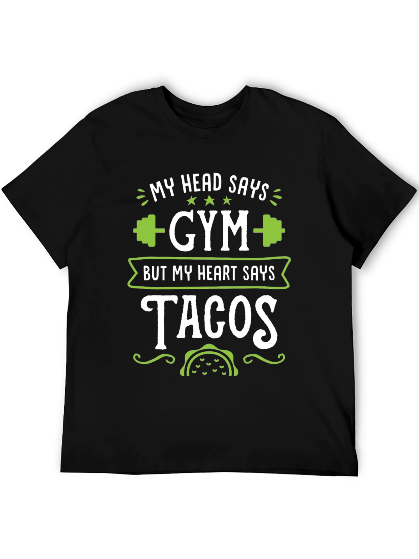 Black Gym & Tacos Graphic T-Shirt Funny Workout Tee view 5
