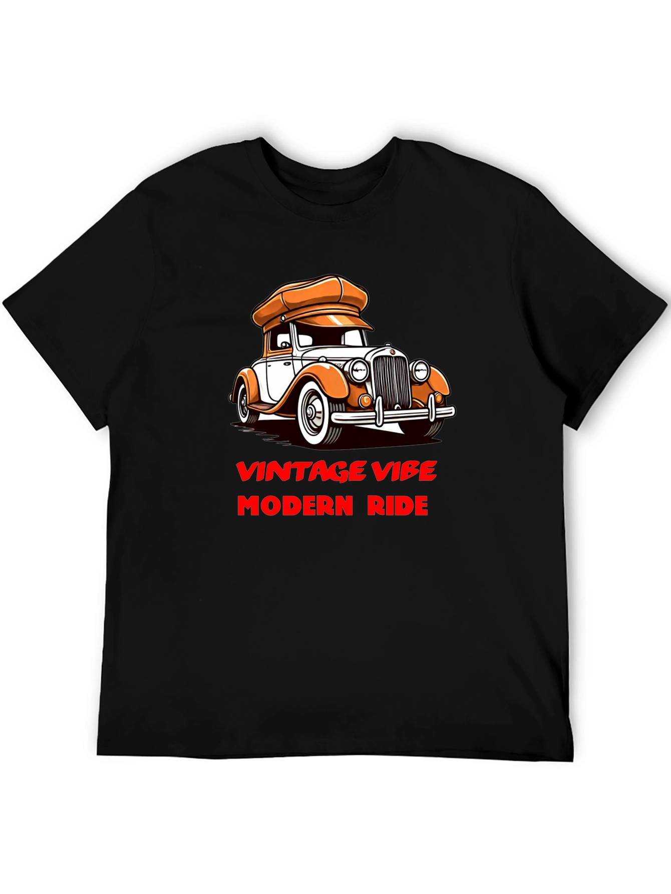 Black Vintage Car Graphic Tee - Modern Ride view 5
