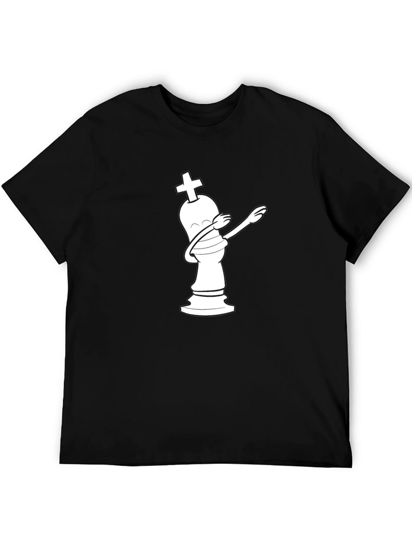 Black Dabbing Chess King Graphic Tee - Black Cotton T-Shirt view 5
