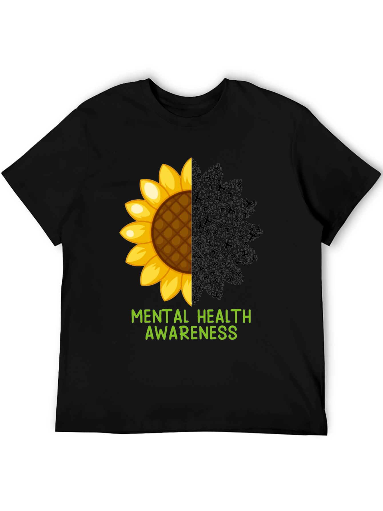 Black Mental Health Awareness Sunflower T-Shirt view 5