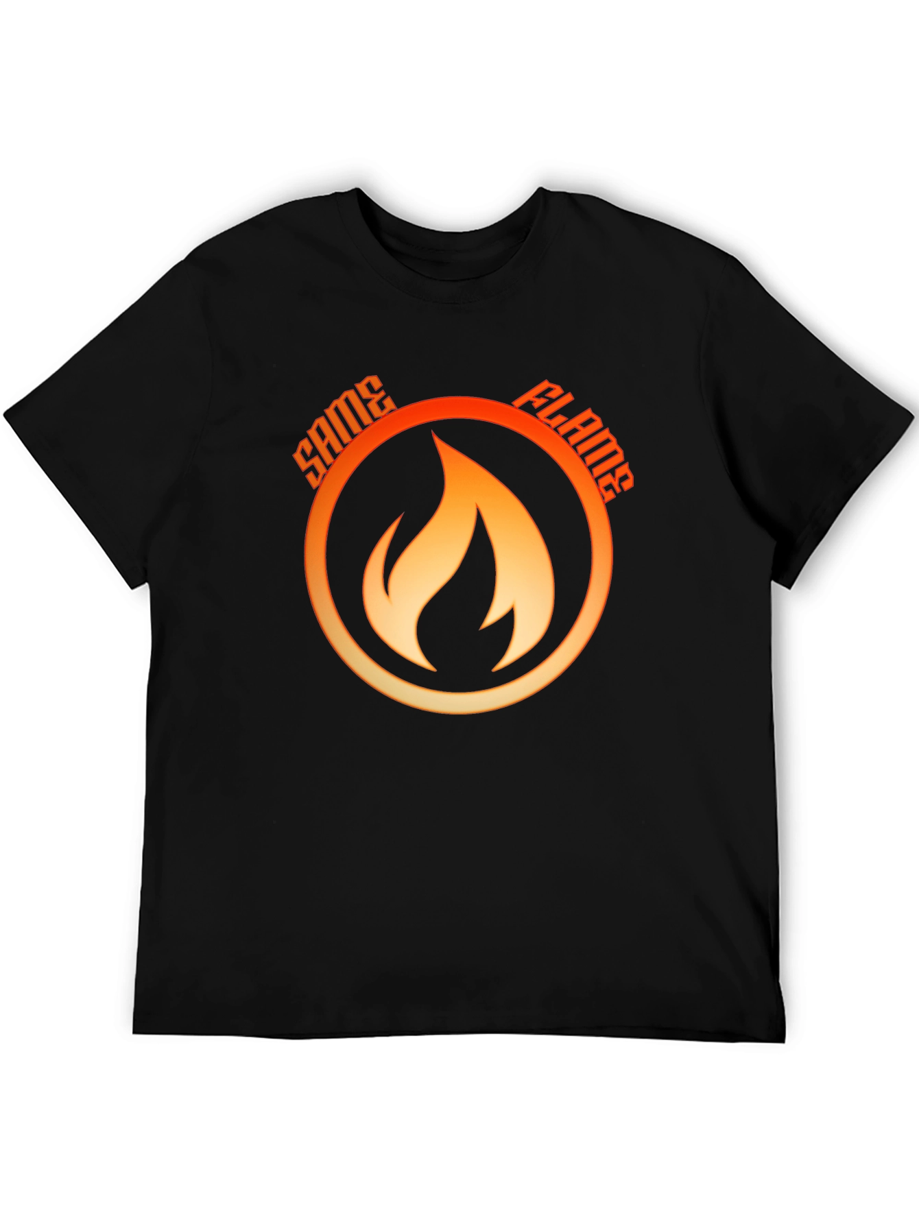 Black Same Flame T-Shirt - Bold Graphic Tee view 5