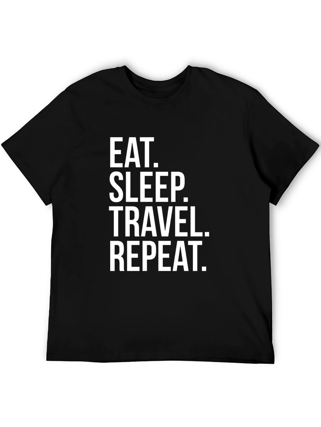 Black Eat Sleep Travel Repeat Black Graphic Tee view 5