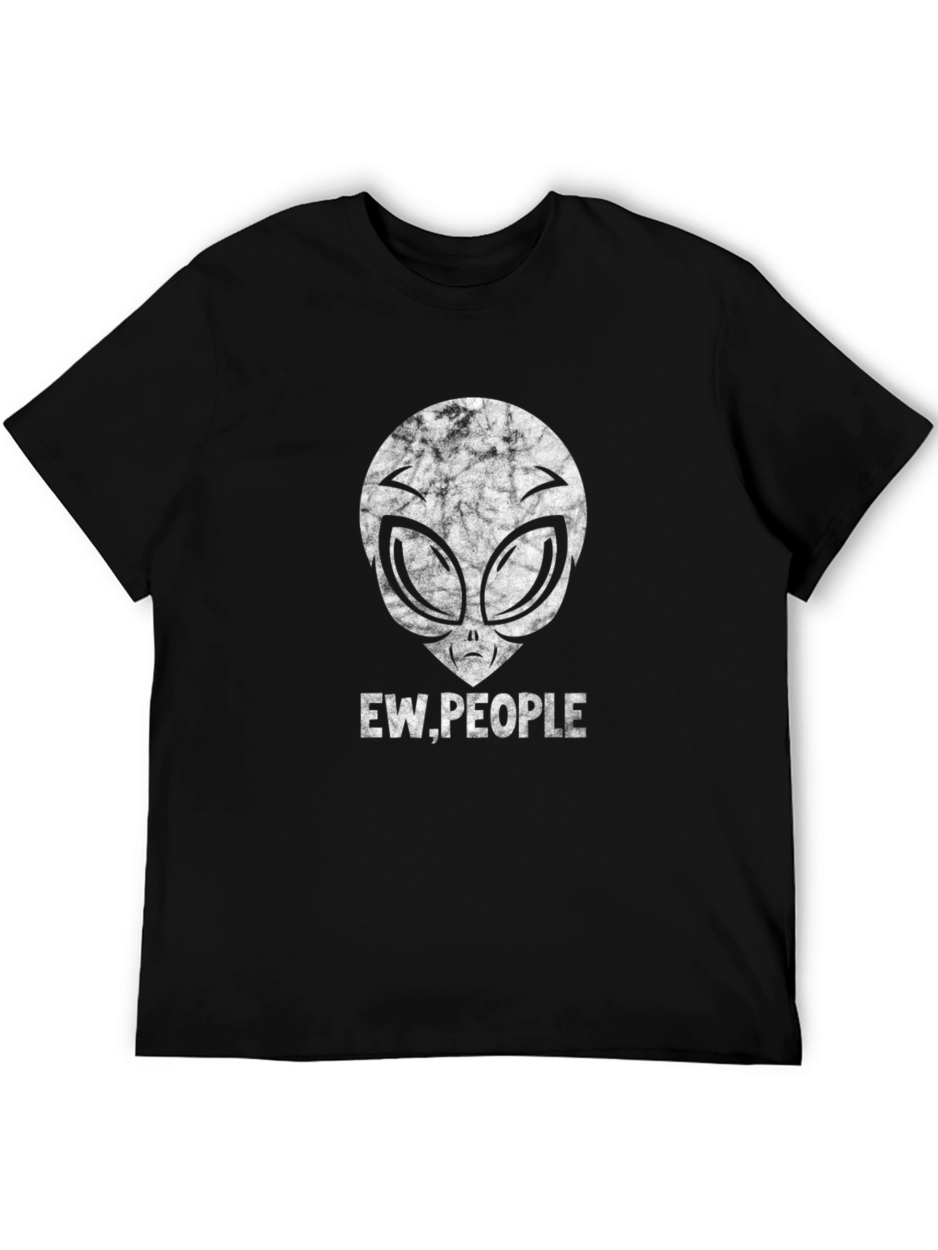 Black Ew People Alien Graphic Tee - Black Cotton Blend view 5