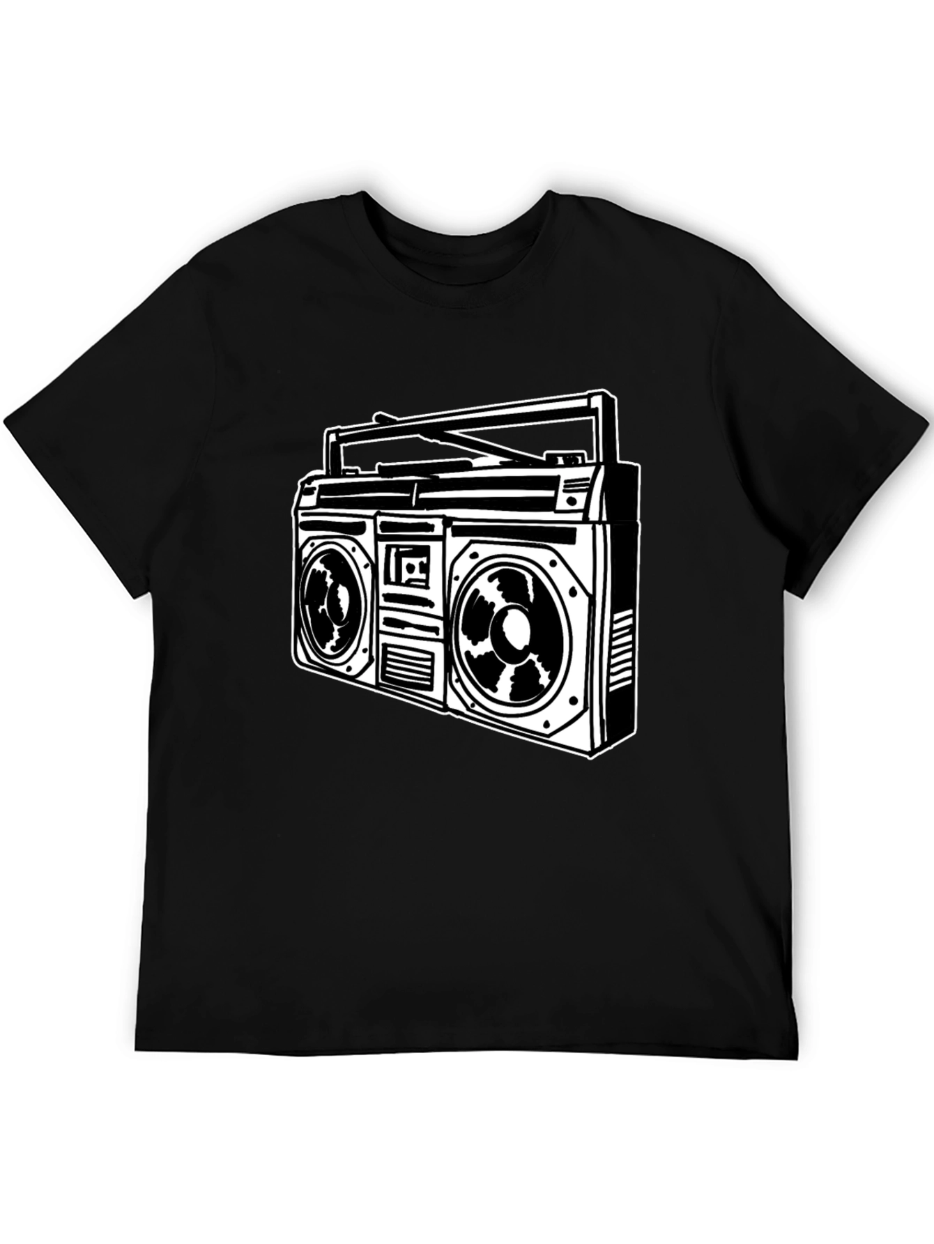 Black Retro Boombox Graphic Tee - Classic Black view 5