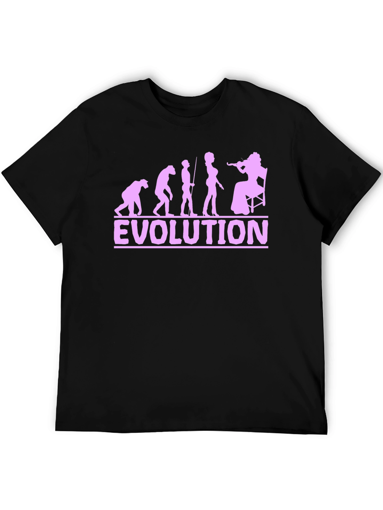 Black Evolution Violinist T-Shirt - Funny Music Tee view 5