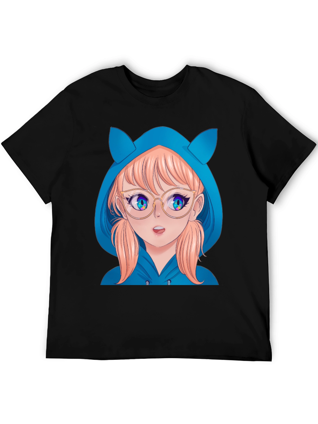 Anime Girl Hoodie T-Shirt - Black - 5