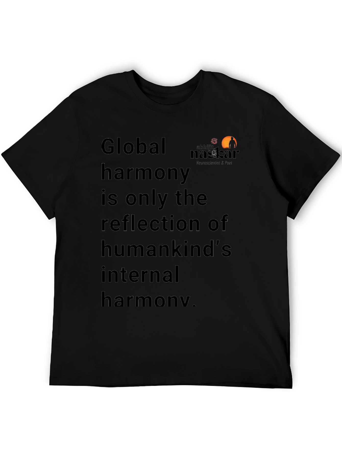 Black Global Harmony Graphic Tee - Unisex Casual T-Shirt view 5