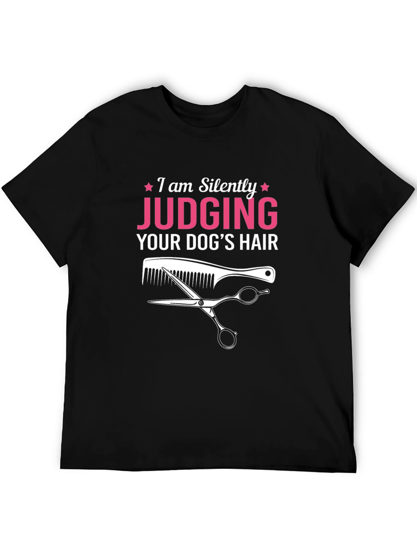 Black Funny Dog Groomer T-Shirt: Judging Your Dog's Hair view 5