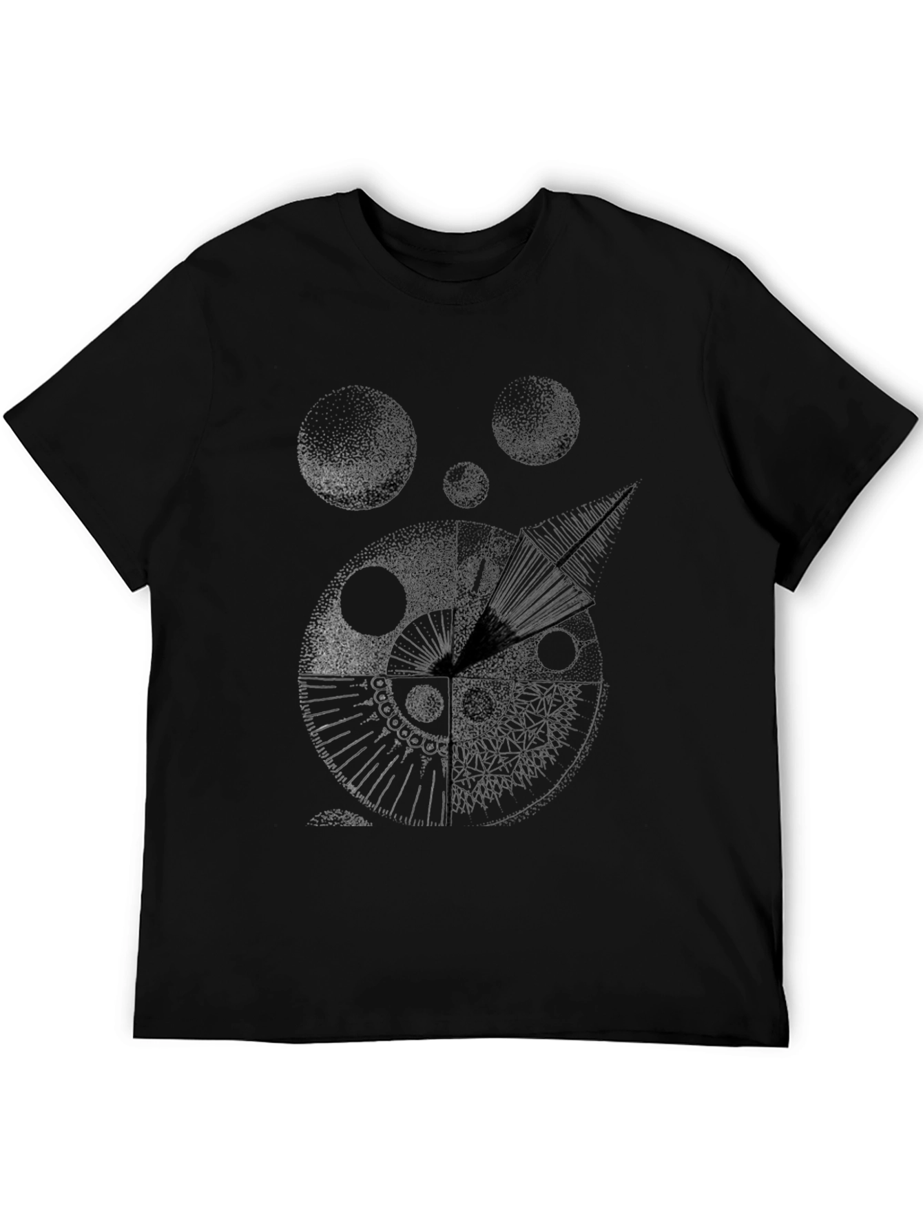 Black Abstract Graphic Print Men's Black T-Shirt view 5
