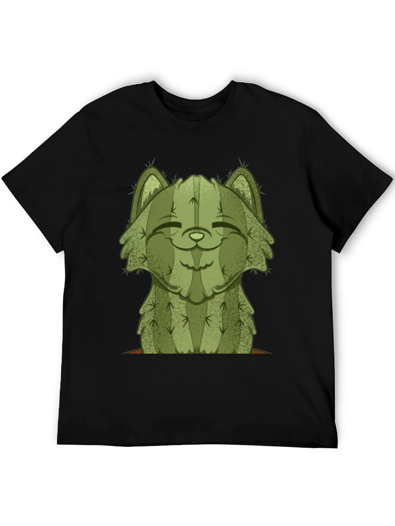 Black Cactus Cat Graphic Tee - Unique Unisex Shirt view 5