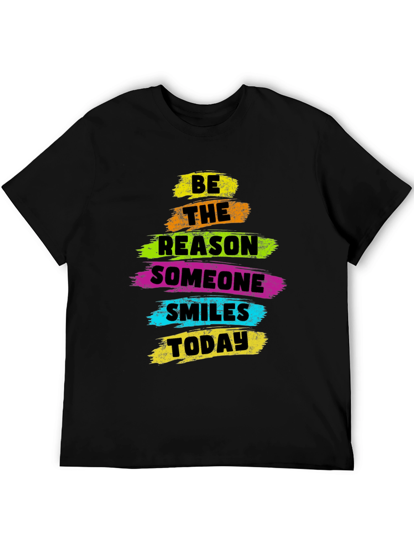 Black Inspirational Graphic Tee - Be The Reason Someone Smiles view 5