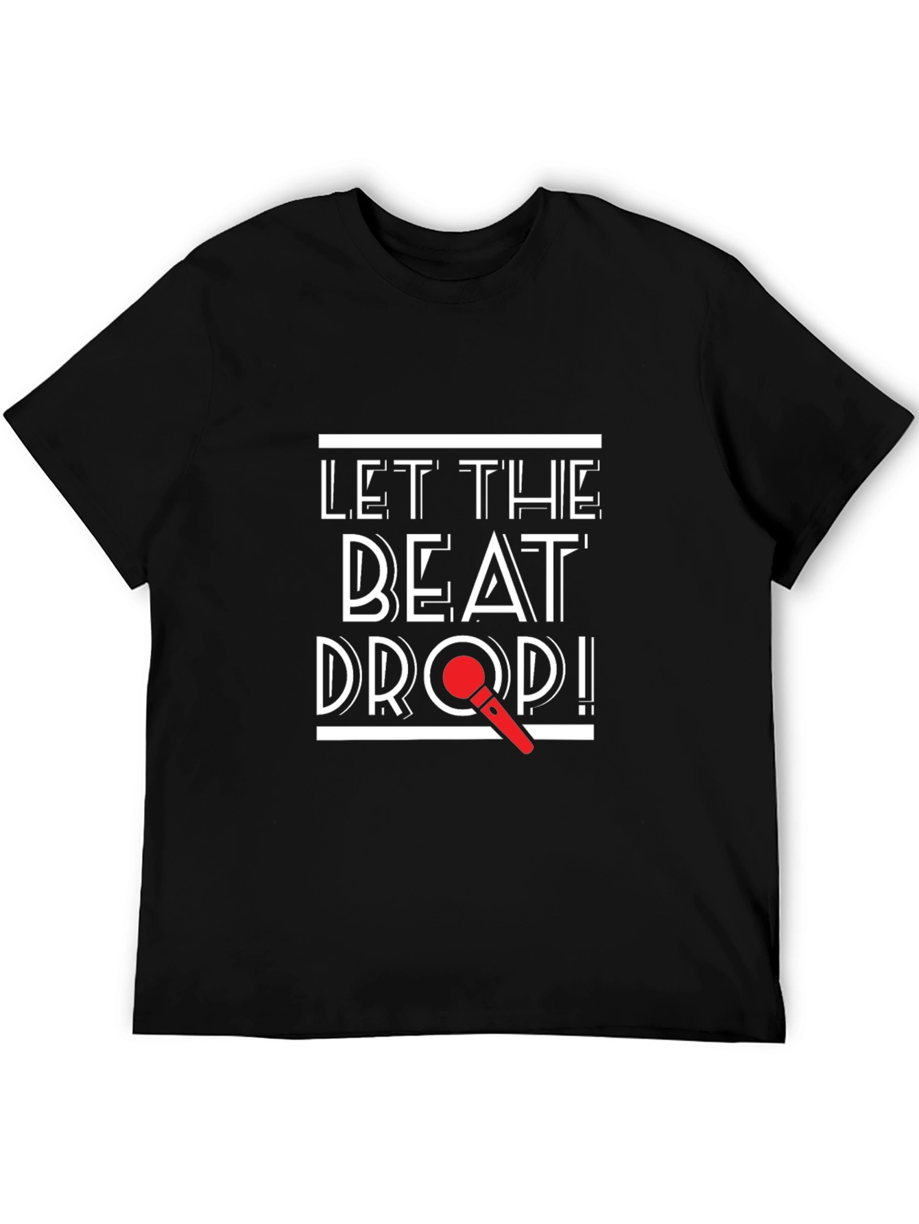 Black Let The Beat Drop! Graphic Black T-Shirt view 5