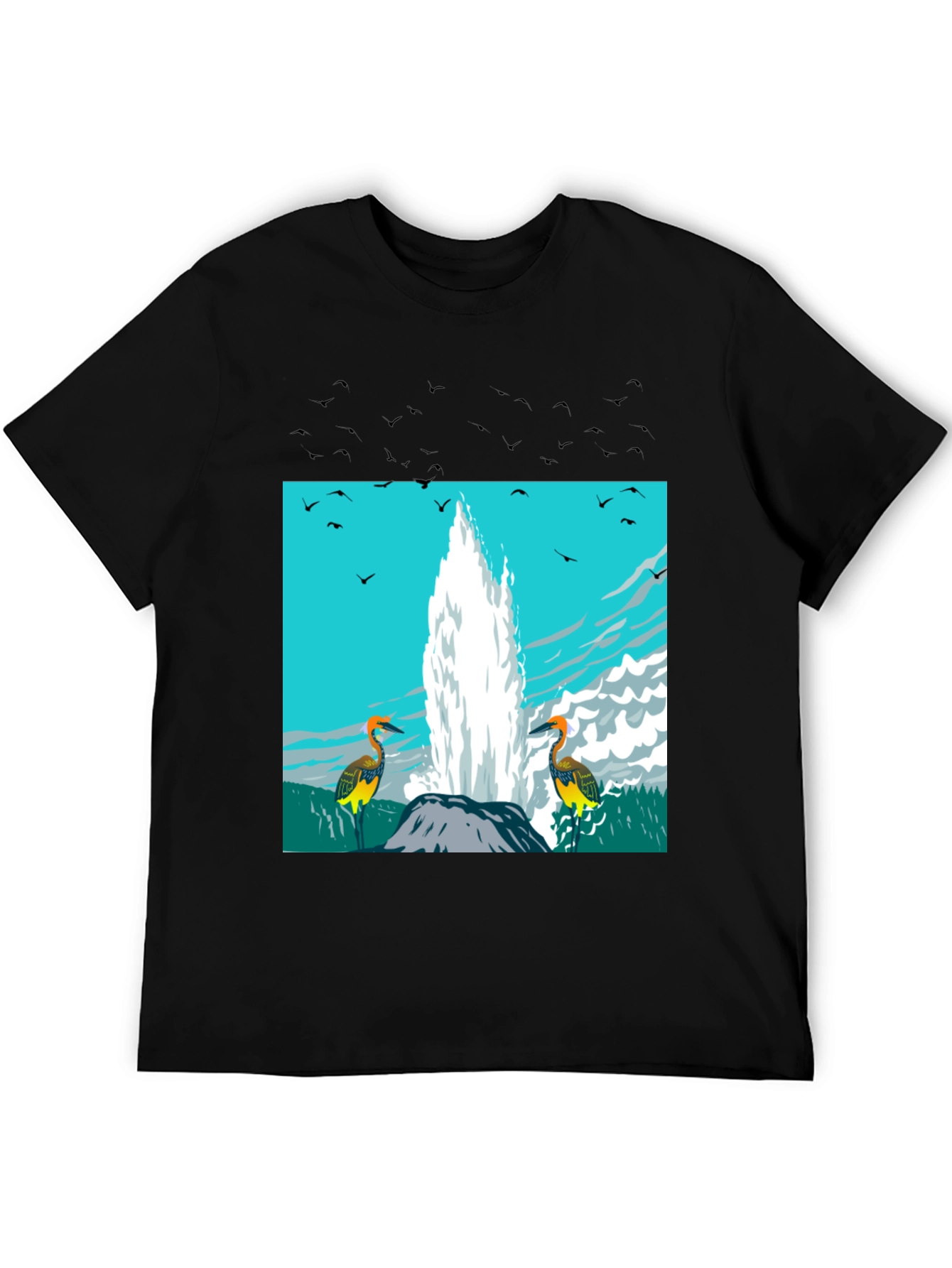 Black Geyser Bird Graphic Tee - Black view 5