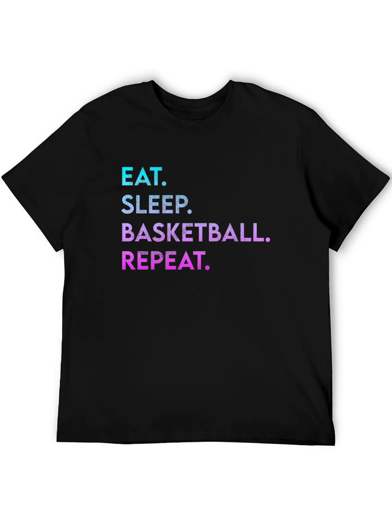 Black Eat Sleep Basketball Repeat Graphic Tee view 5