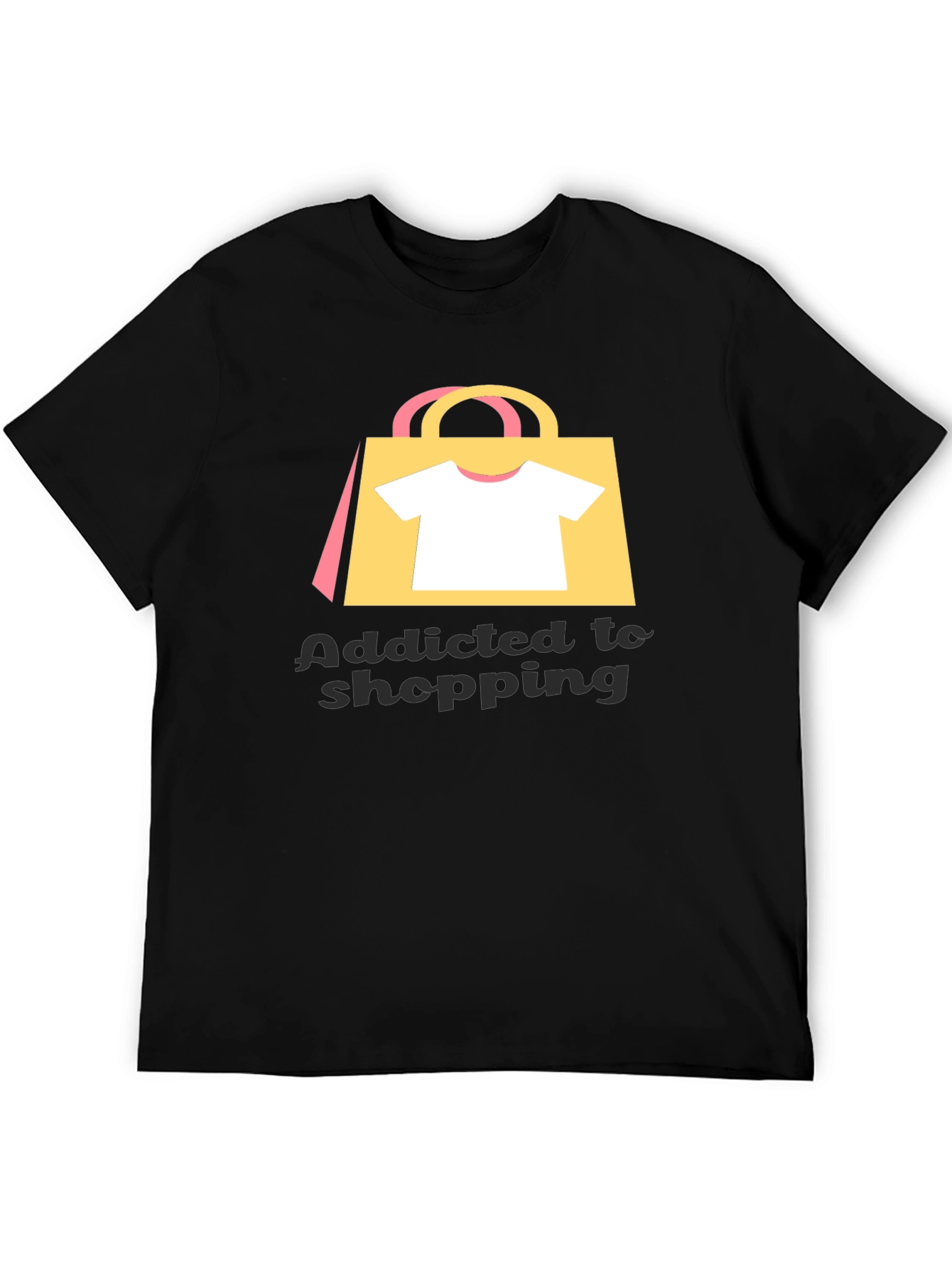 Black Addicted to Shopping Graphic Tee view 5