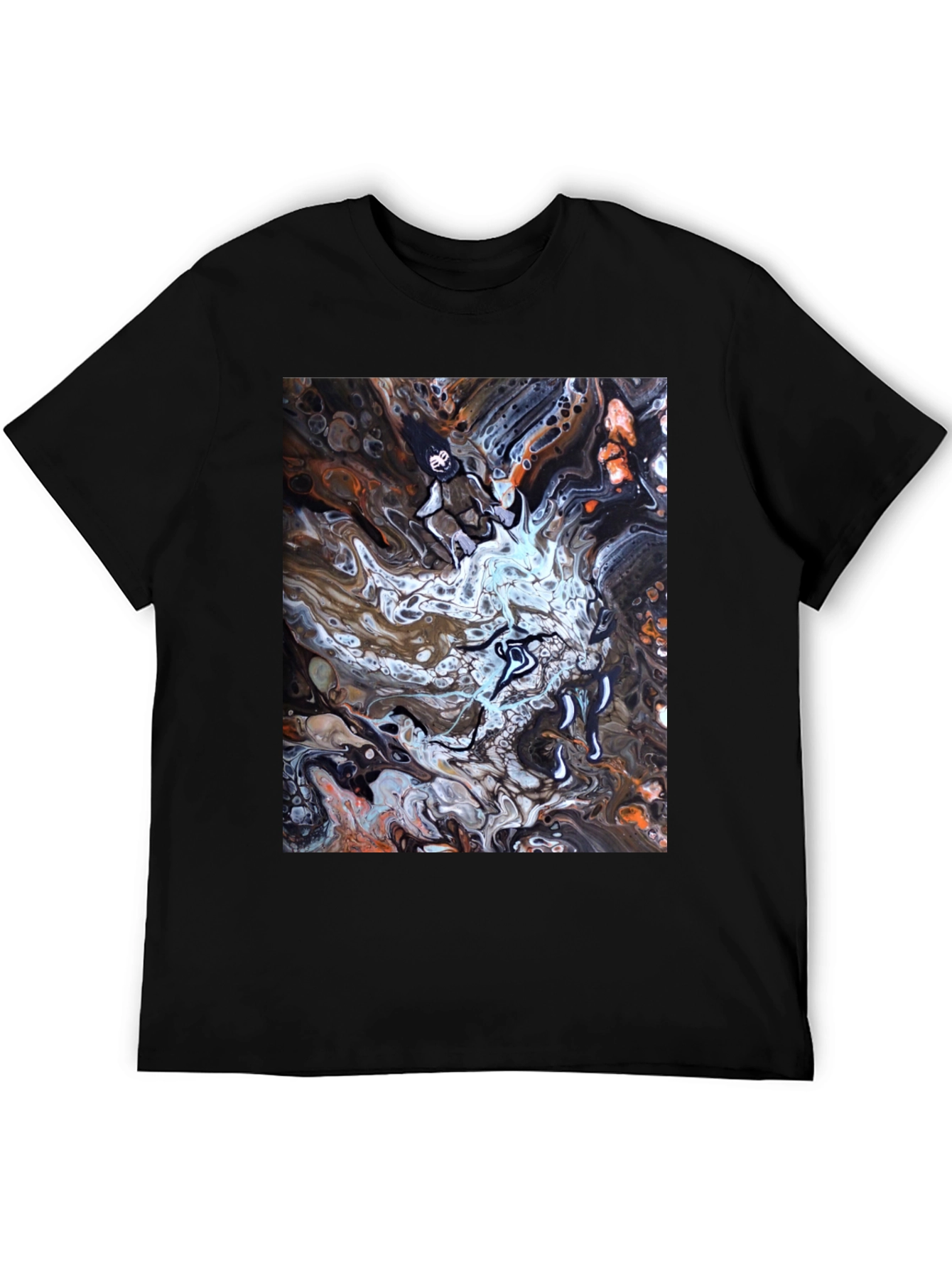 Black Abstract Art Graphic Tee - Black view 5