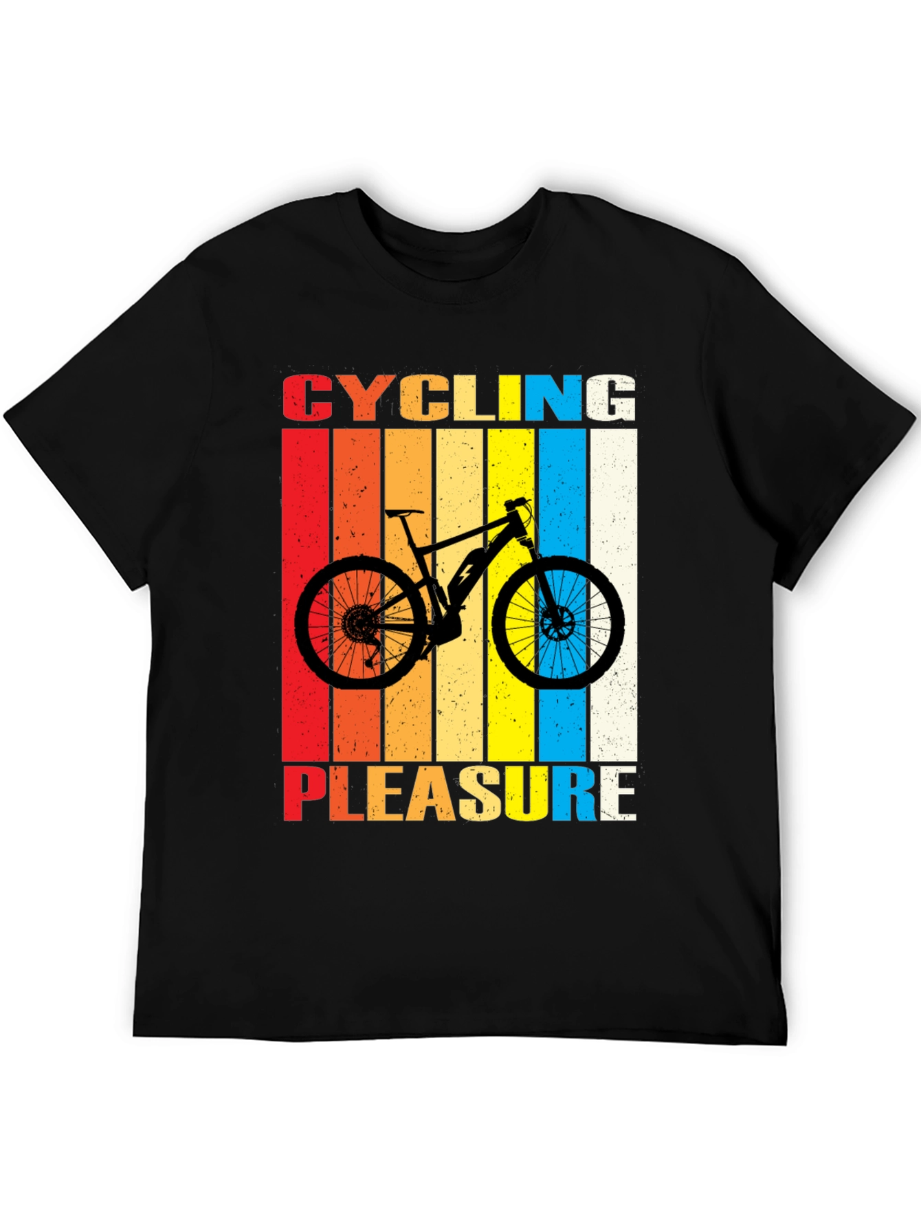 Black Cycling Pleasure Graphic T-Shirt view 5