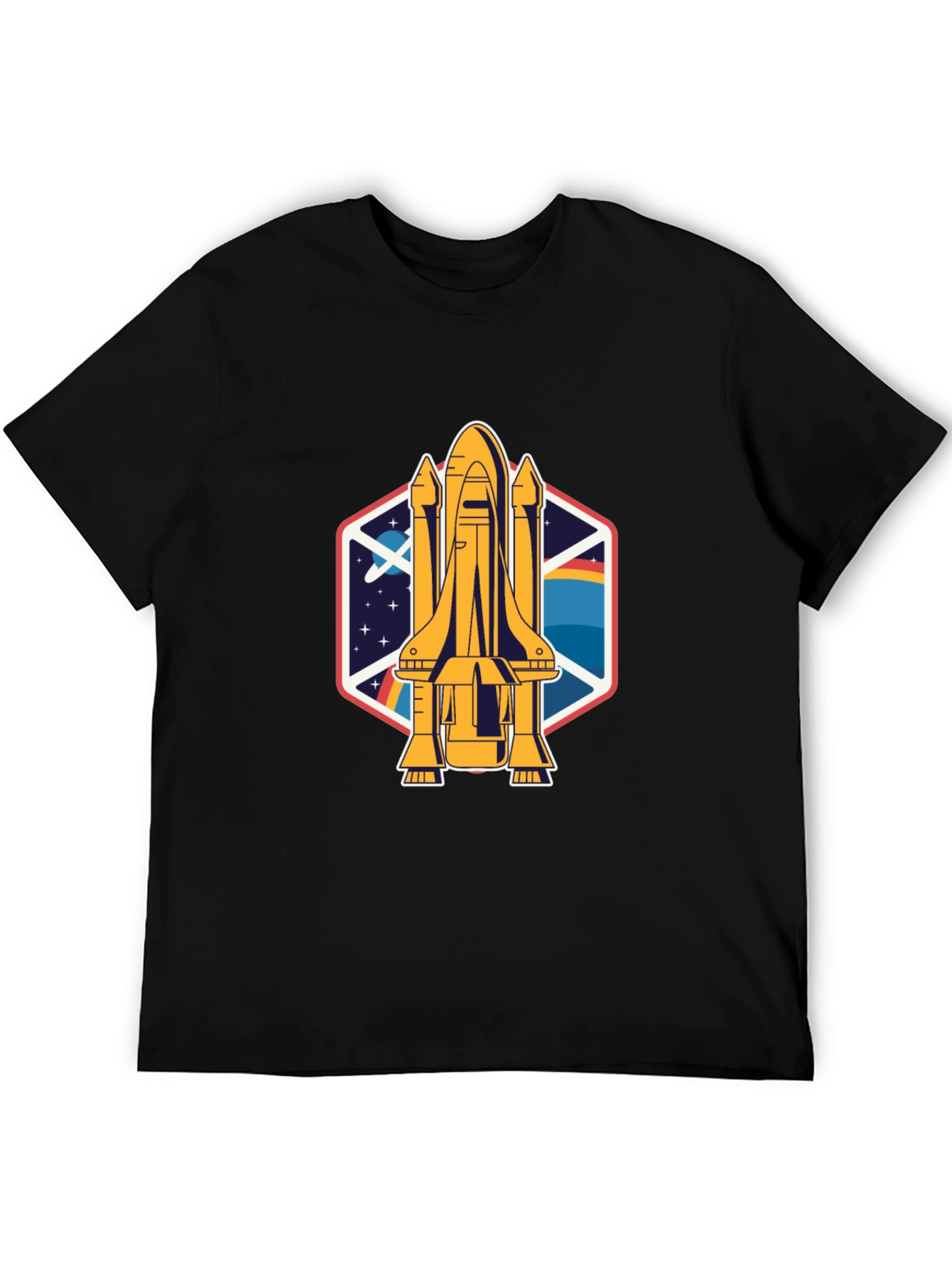 Black Space Shuttle Graphic Tee - Unisex view 5