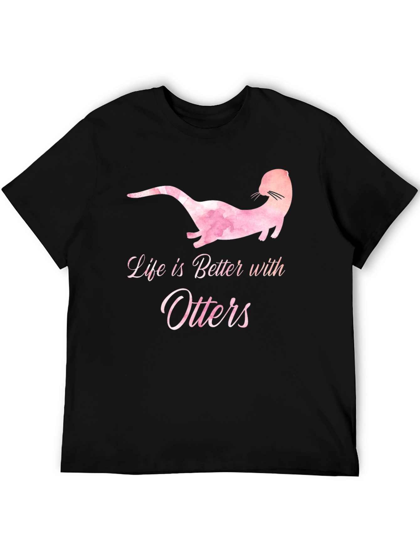 Black Life is Better with Otters Black Graphic Tee view 5