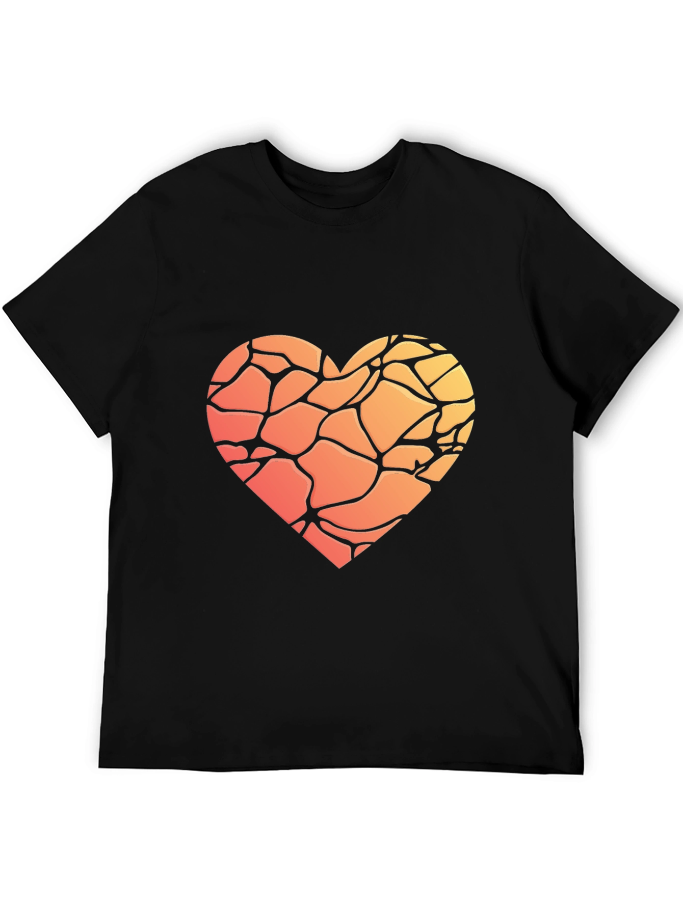 Black Heart Mosaic Graphic T-Shirt - Soft Cotton Blend view 5