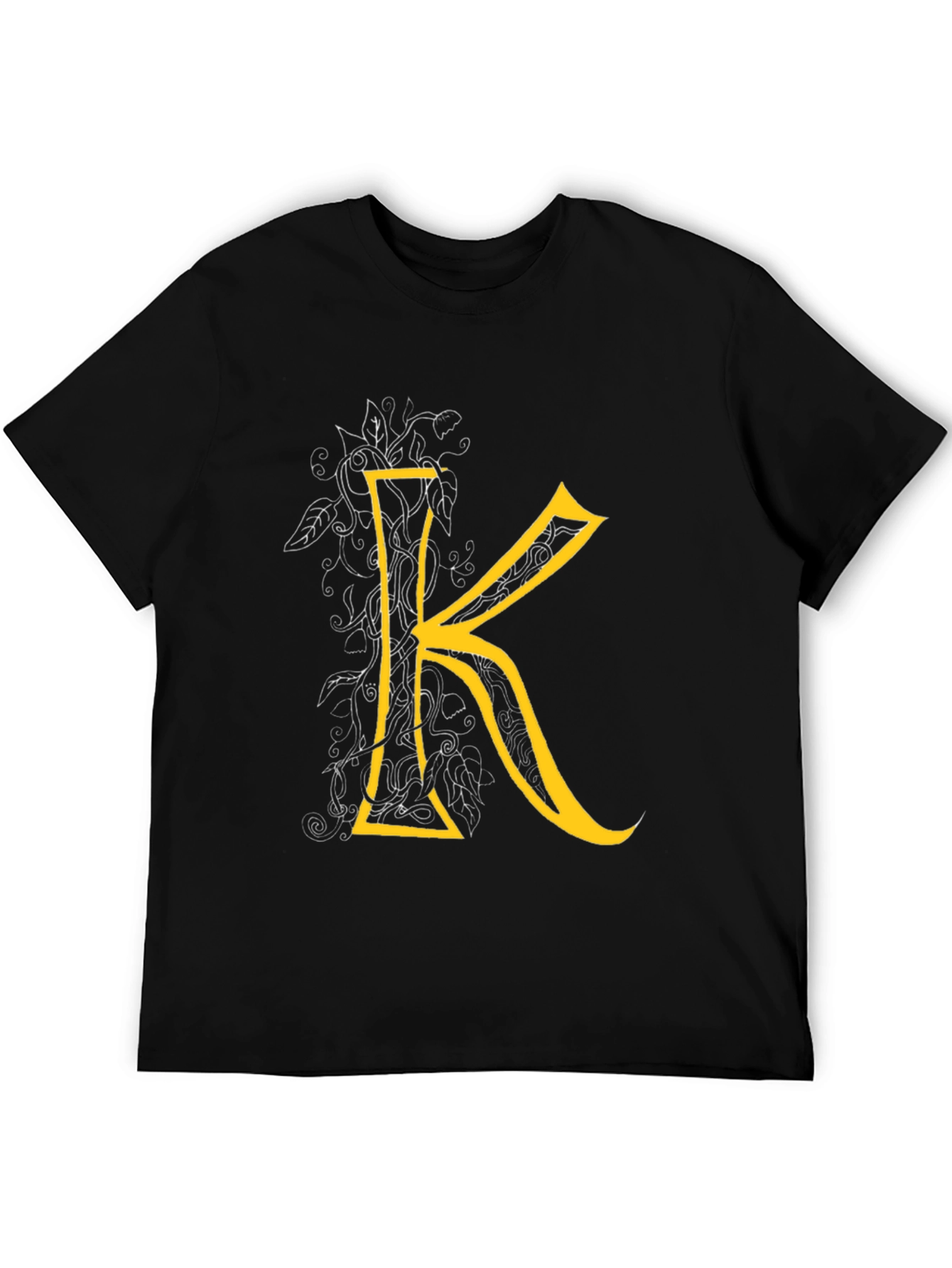 Black Letter K Graphic Tee - Black Cotton Blend view 5